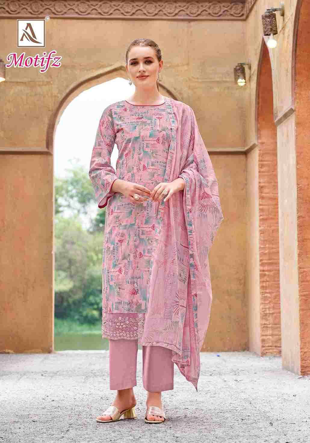 Motifz By Alok Suit 2017-826-01 To 2017-826-06 Series Beautiful Festive Suits Colorful Stylish Fancy Casual Wear & Ethnic Wear Pure Cambric Cotton Dresses At Wholesale Price