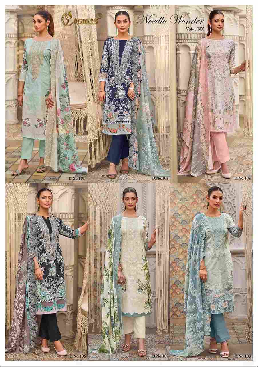 Needle Wonder Vol-1 Nx By Cosmos Beautiful Pakistani Suits Colorful Stylish Fancy Casual Wear & Ethnic Wear Lawn Cotton Embroidered Dresses At Wholesale Price