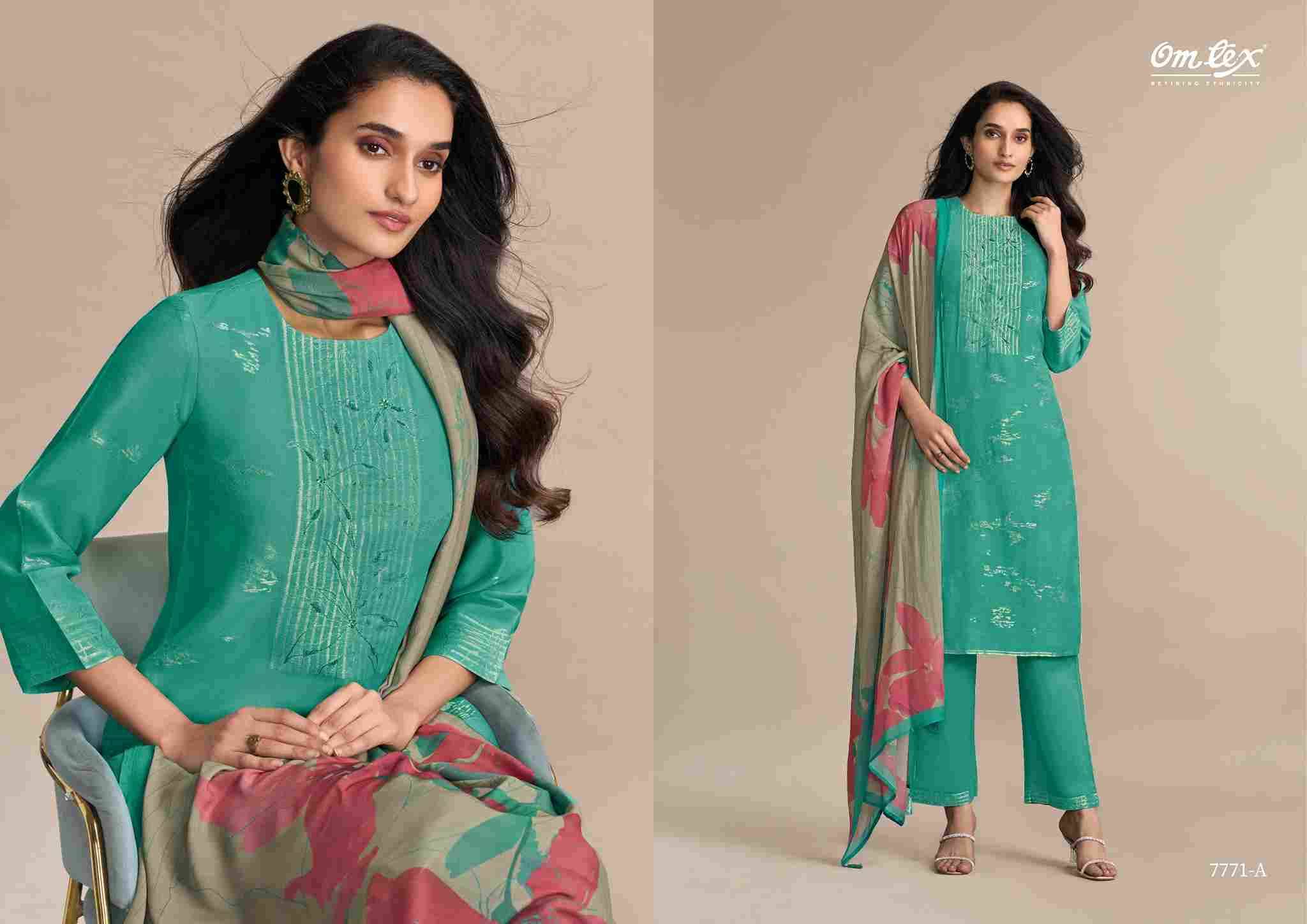 Jhilmil By Om Tex 7771-A To 7771-D Series Beautiful Suits Stylish Fancy Colorful Party Wear & Ethnic Wear Linen Jacquard Dresses At Wholesale Price