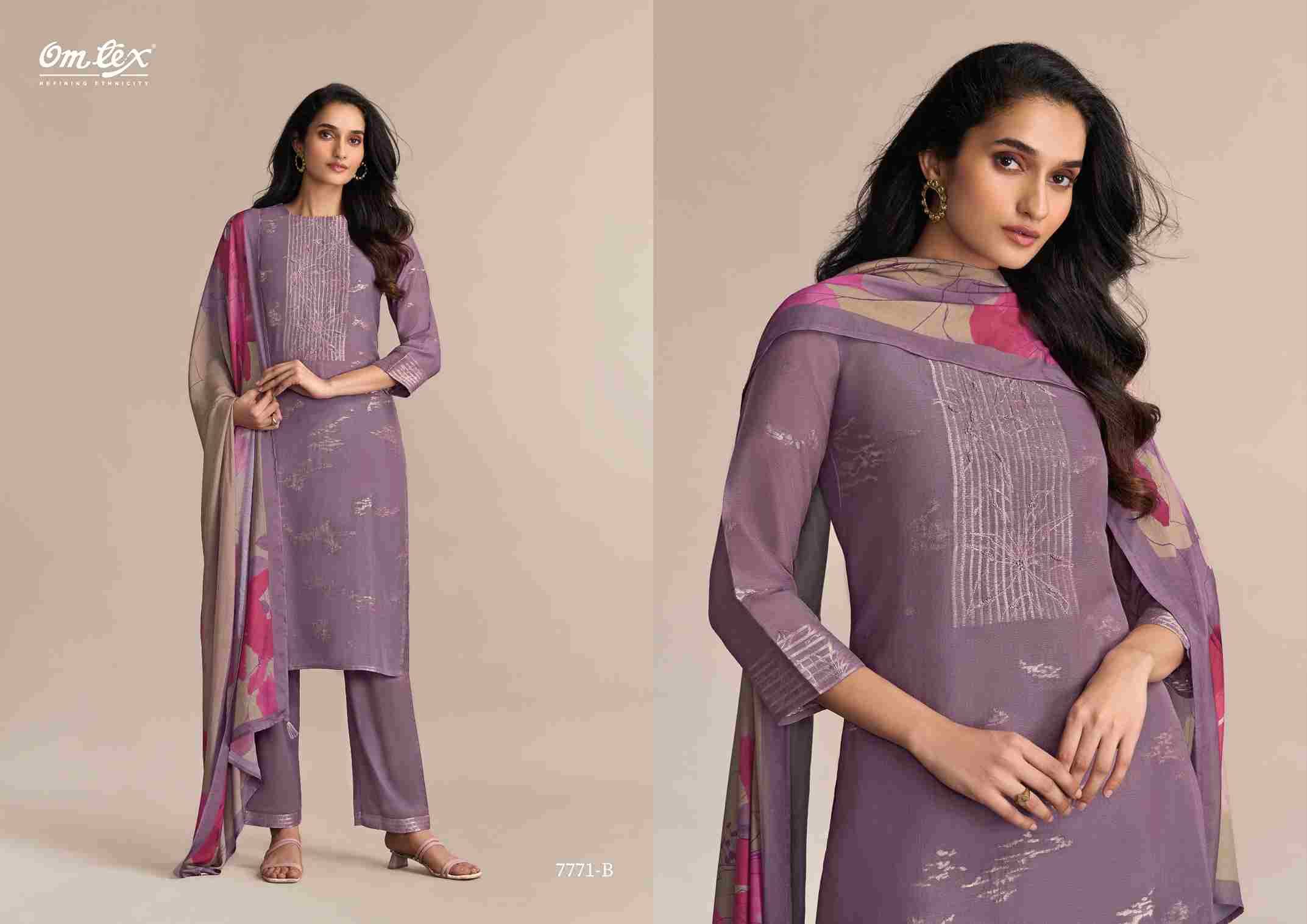 Jhilmil By Om Tex 7771-A To 7771-D Series Beautiful Suits Stylish Fancy Colorful Party Wear & Ethnic Wear Linen Jacquard Dresses At Wholesale Price
