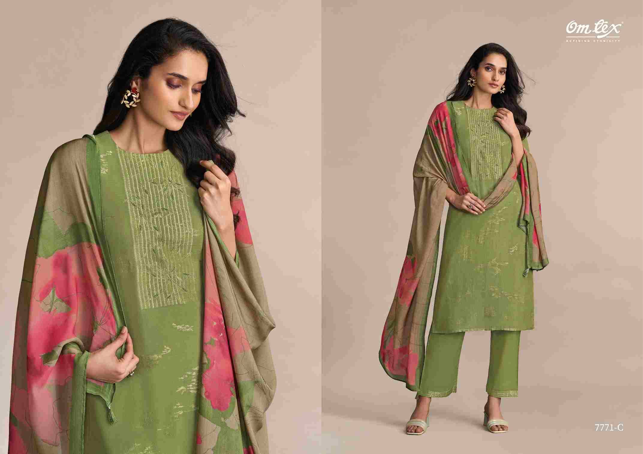 Jhilmil By Om Tex 7771-A To 7771-D Series Beautiful Suits Stylish Fancy Colorful Party Wear & Ethnic Wear Linen Jacquard Dresses At Wholesale Price