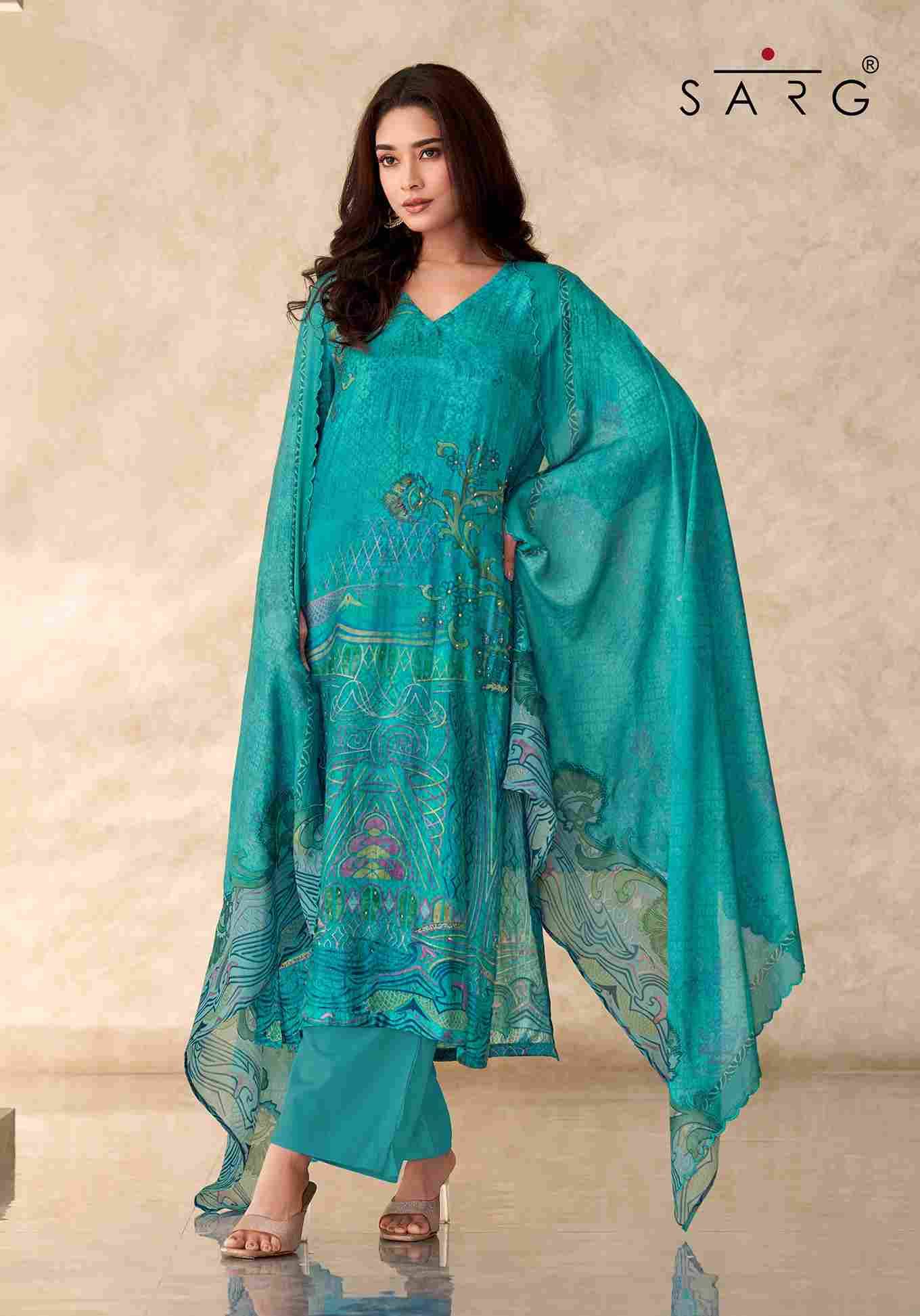 Chand-Raat By Sarg Beautiful Stylish Festive Suits Fancy Colorful Casual Wear & Ethnic Wear & Ready To Wear Muslin Silk Print Dresses At Wholesale Price
