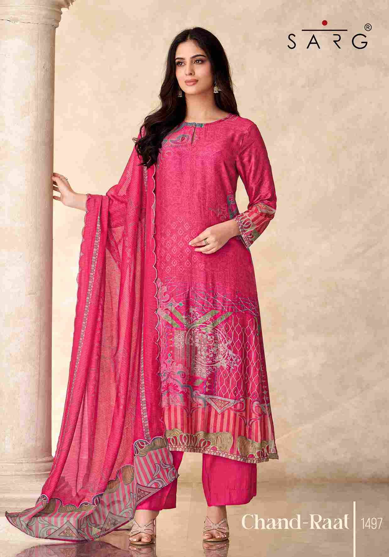 Chand-Raat By Sarg Beautiful Stylish Festive Suits Fancy Colorful Casual Wear & Ethnic Wear & Ready To Wear Muslin Silk Print Dresses At Wholesale Price