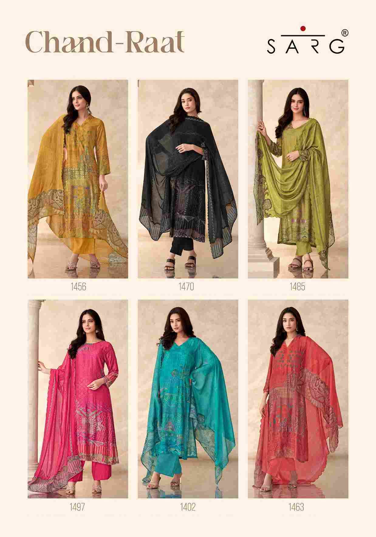 Chand-Raat By Sarg Beautiful Stylish Festive Suits Fancy Colorful Casual Wear & Ethnic Wear & Ready To Wear Muslin Silk Print Dresses At Wholesale Price