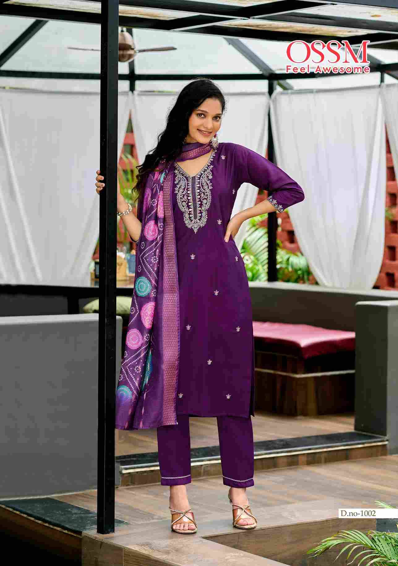 Mayree By Ossm 1001 To 1006 Series Beautiful Festive Suits Colorful Stylish Fancy Casual Wear & Ethnic Wear Viscose Silk Dresses At Wholesale Price