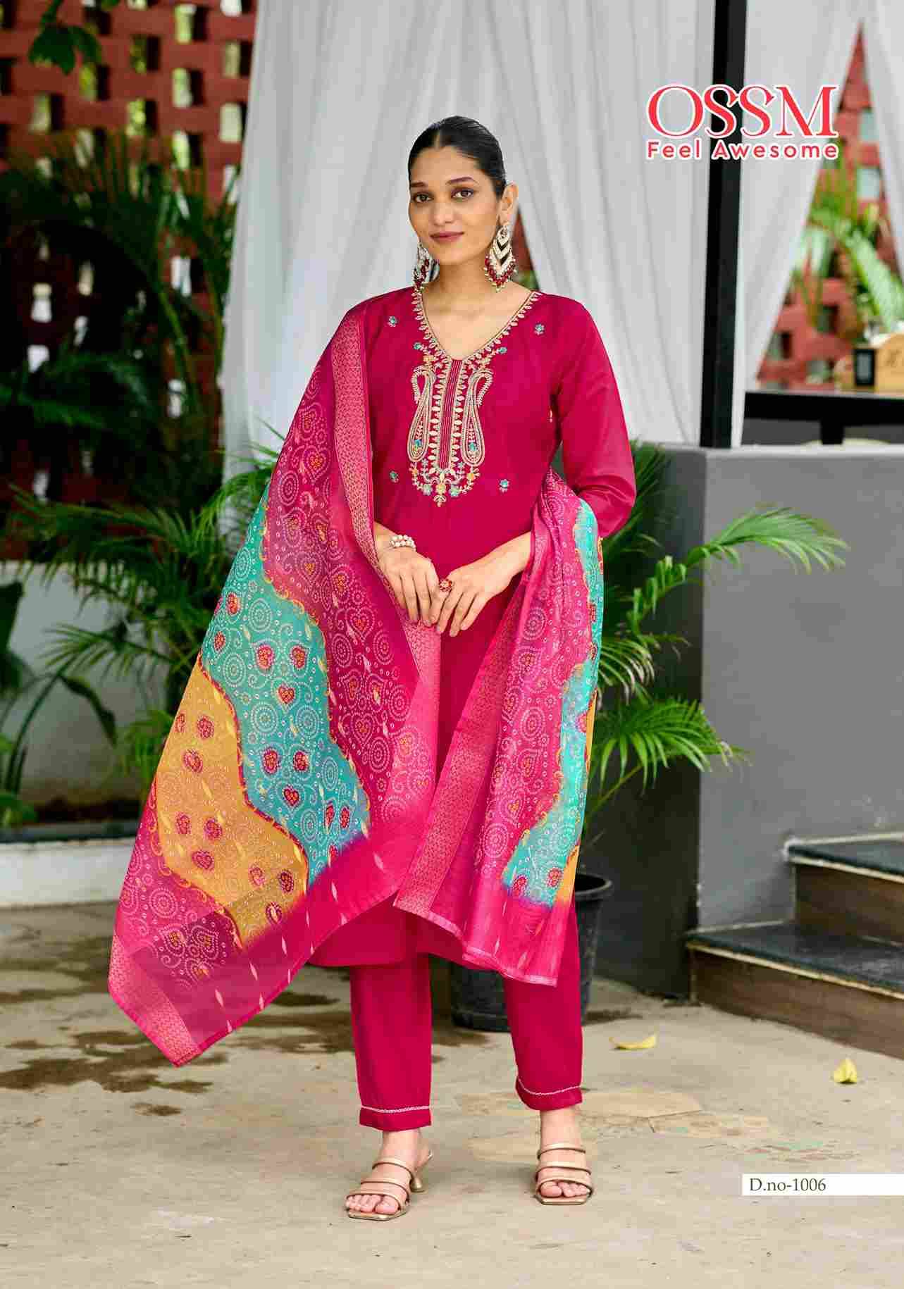 Mayree By Ossm 1001 To 1006 Series Beautiful Festive Suits Colorful Stylish Fancy Casual Wear & Ethnic Wear Viscose Silk Dresses At Wholesale Price