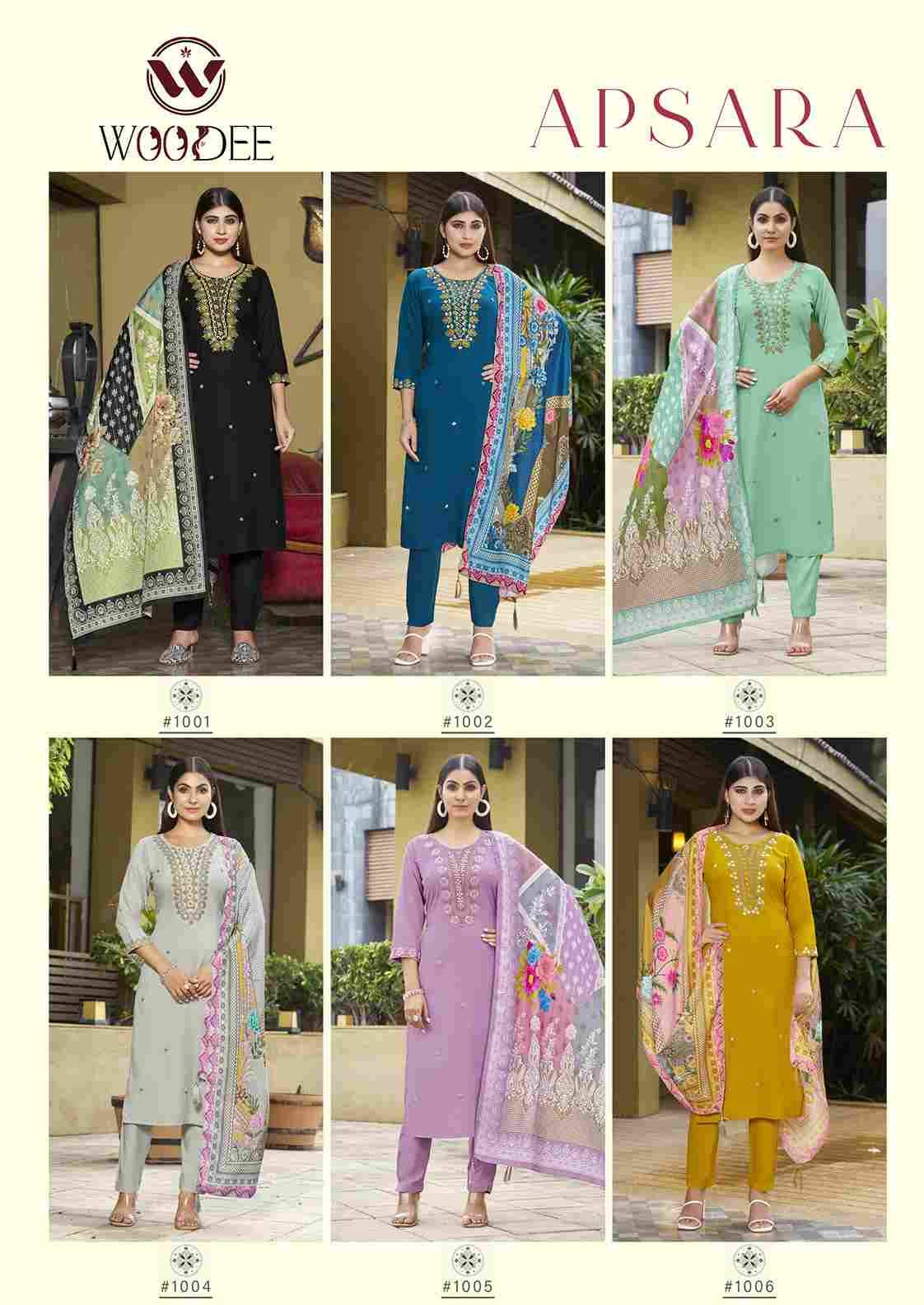 Apsara By Woodee 1001 To 1006 Series Designer Stylish Fancy Colorful Beautiful Party Wear & Ethnic Wear Collection Premium Rayon Dresses At Wholesale Price