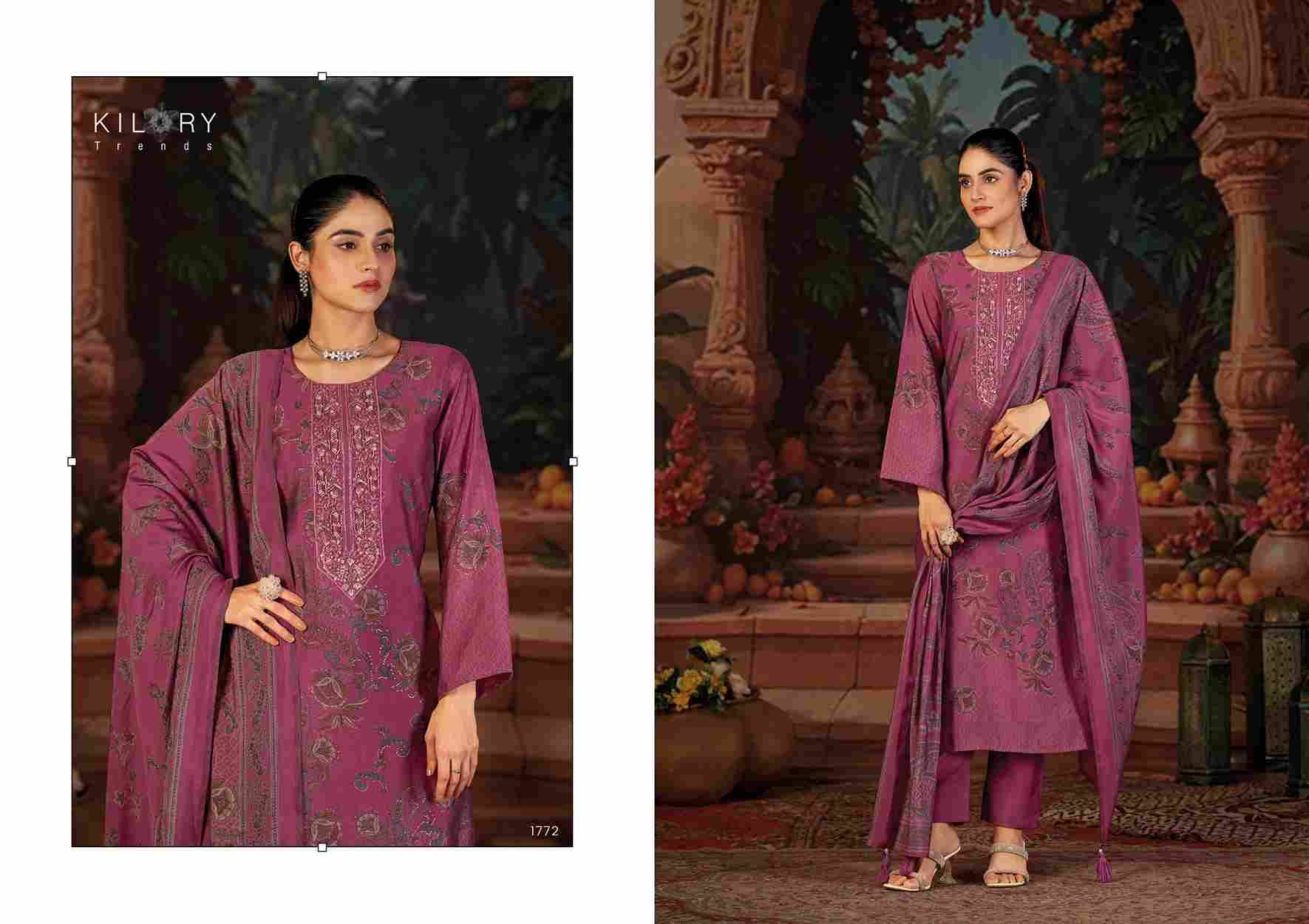 Larana By Kilory 1771 To 1774 Series Beautiful Festive Suits Colorful Stylish Fancy Casual Wear & Ethnic Wear Pure Muslin Silk Dresses At Wholesale Price