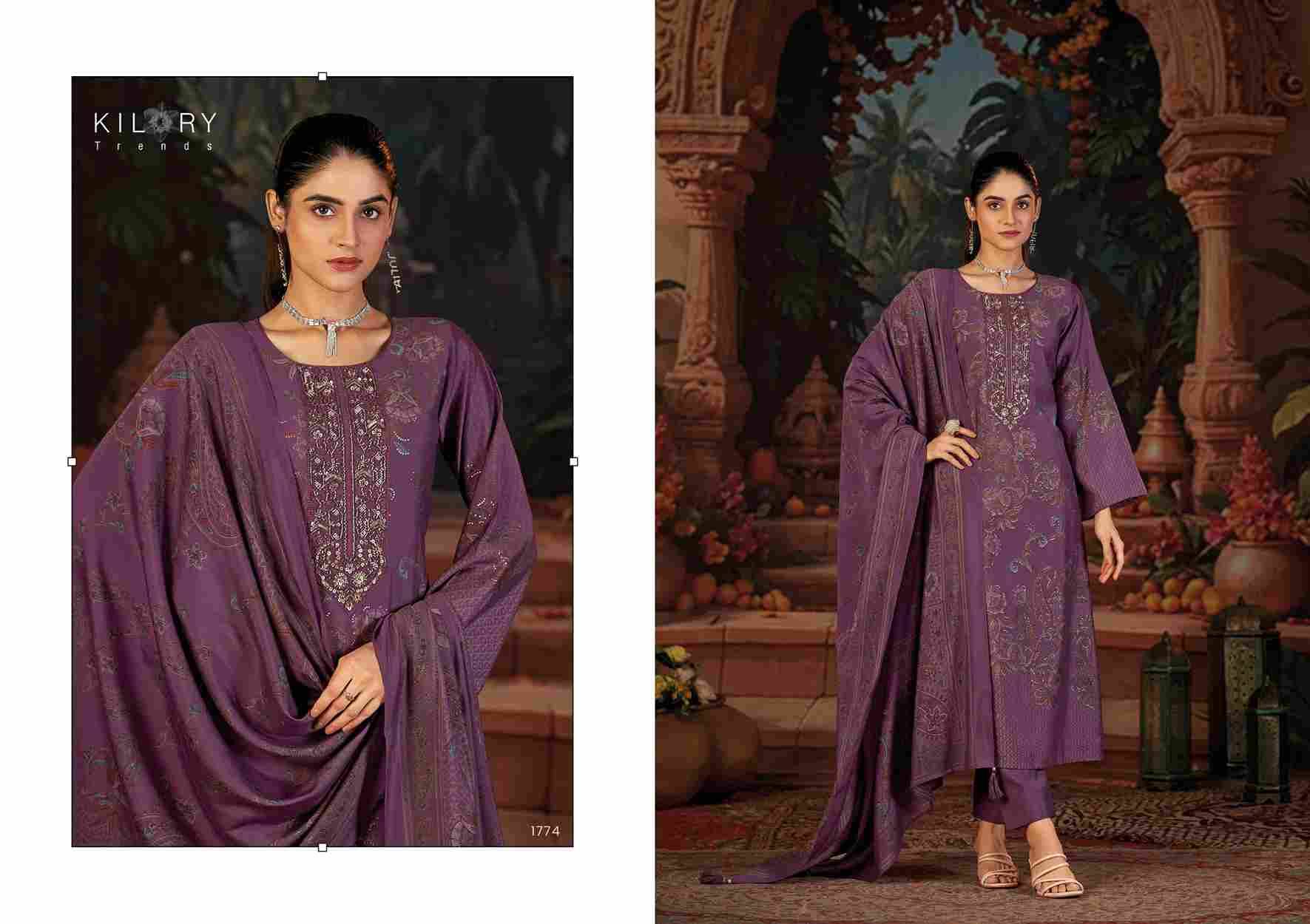 Larana By Kilory 1771 To 1774 Series Beautiful Festive Suits Colorful Stylish Fancy Casual Wear & Ethnic Wear Pure Muslin Silk Dresses At Wholesale Price