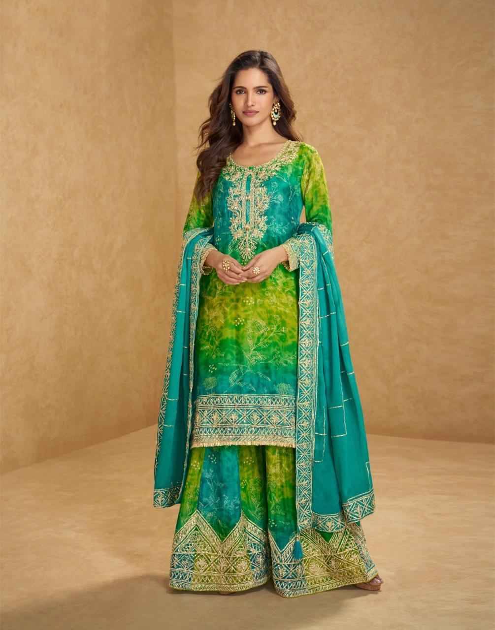 Rangeela By Sayuri 5814 To 5815 Series Designer Sharara Suits Collection Beautiful Stylish Fancy Colorful Party Wear & Occasional Wear Chinnon Silk Dresses At Wholesale Price