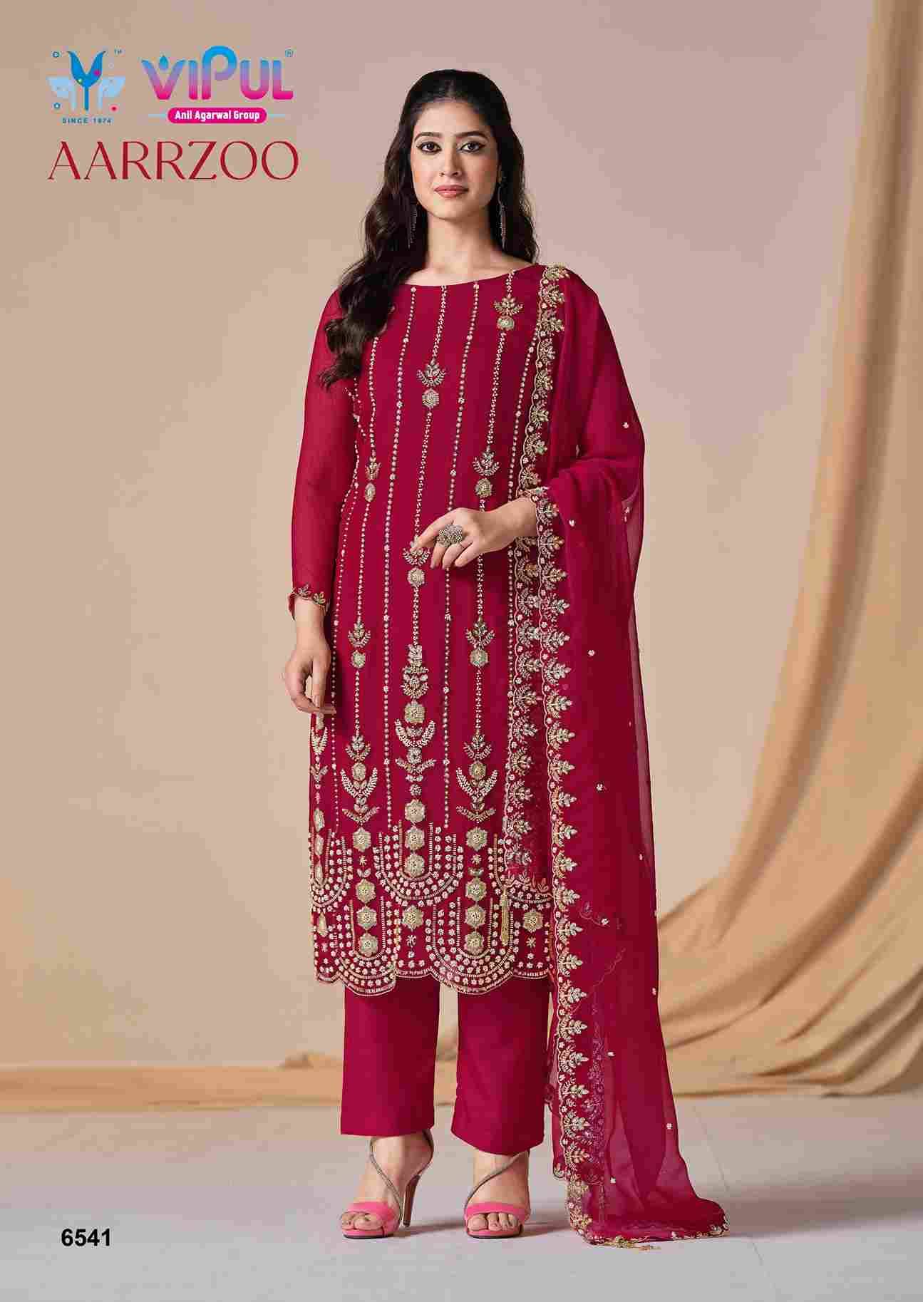 Aarrzoo By Vipul Fashion 6541 To 6546 Series Designer Festive Suits Beautiful Fancy Stylish Colorful Party Wear & Occasional Wear Chiffon With Embroidery Dresses At Wholesale Price