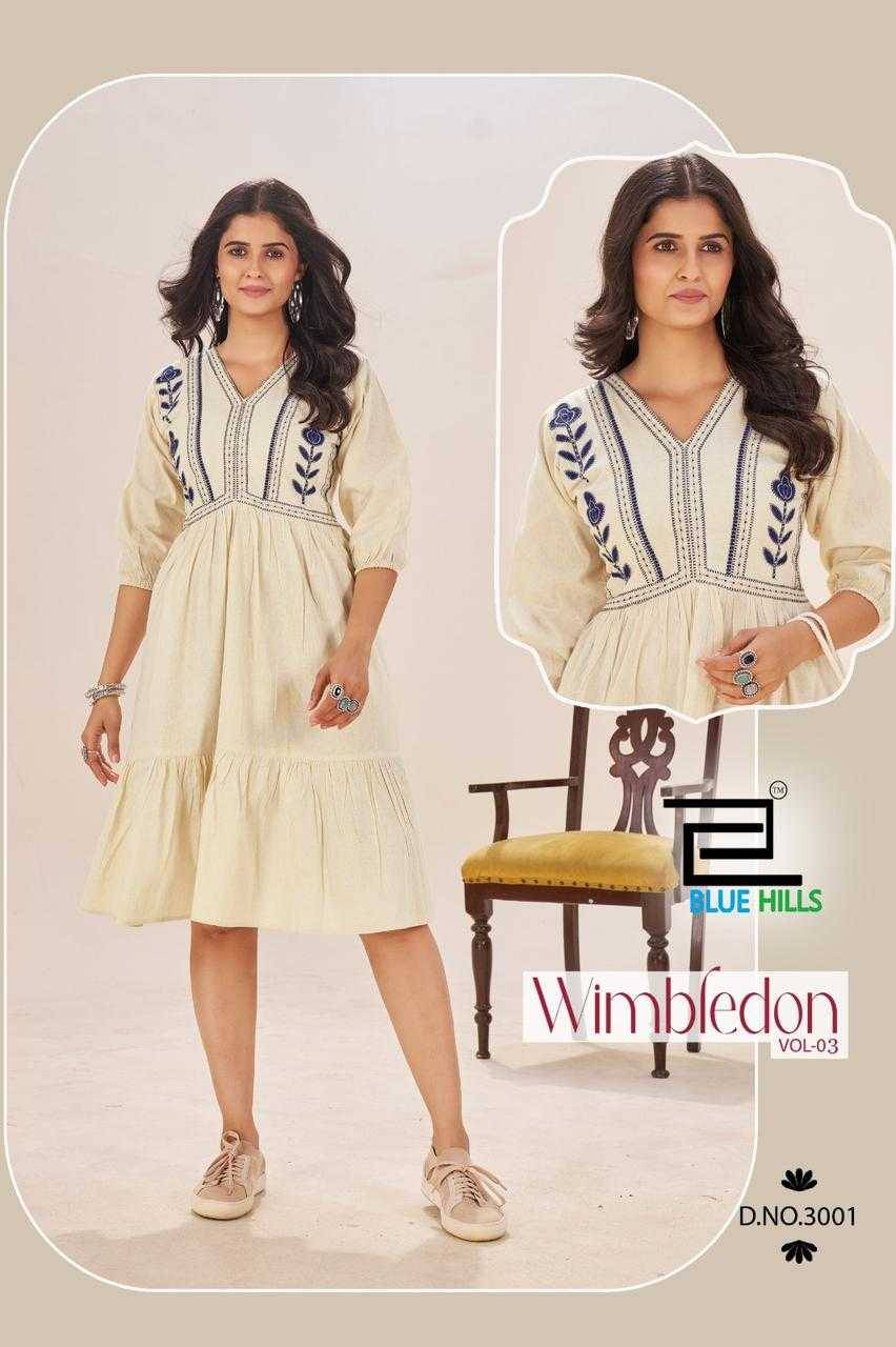 Wimbledon Vol-3 By Blue Hills 3001 To 3004 Series Beautiful Stylish Fancy Colorful Casual Wear & Ethnic Wear Cotton Flex Kurtis At Wholesale Price