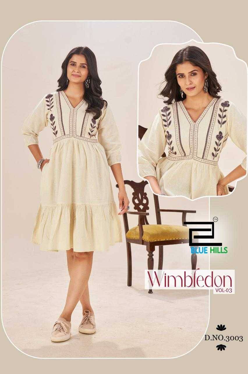 Wimbledon Vol-3 By Blue Hills 3001 To 3004 Series Beautiful Stylish Fancy Colorful Casual Wear & Ethnic Wear Cotton Flex Kurtis At Wholesale Price