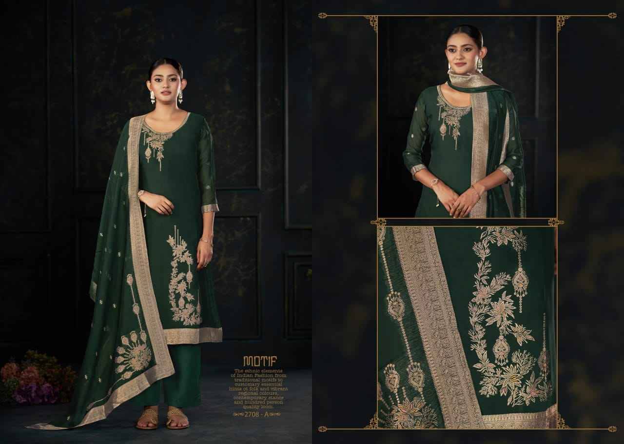 Rang By Sargam Prints 2708-A To 2708-D Series Beautiful Festive Suits Stylish Fancy Colorful Casual Wear & Ethnic Wear Pure Viscose Silk Jacquard Print Dresses At Wholesale Price
