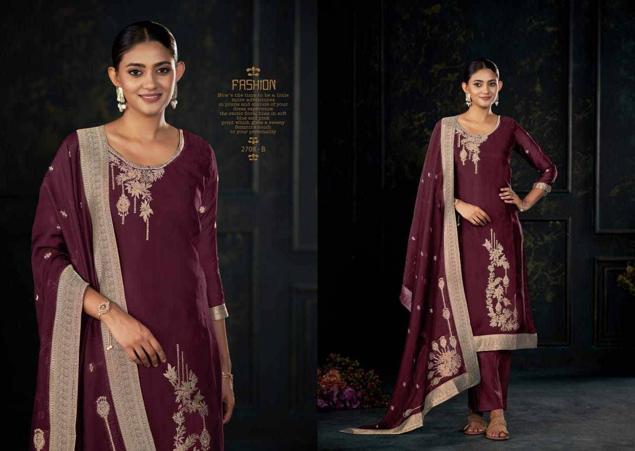Rang By Sargam Prints 2708-A To 2708-D Series Beautiful Festive Suits Stylish Fancy Colorful Casual Wear & Ethnic Wear Pure Viscose Silk Jacquard Print Dresses At Wholesale Price