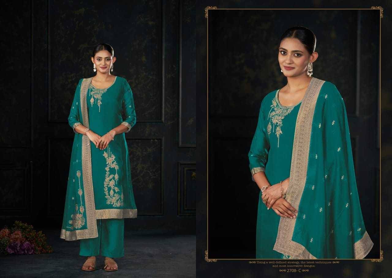 Rang By Sargam Prints 2708-A To 2708-D Series Beautiful Festive Suits Stylish Fancy Colorful Casual Wear & Ethnic Wear Pure Viscose Silk Jacquard Print Dresses At Wholesale Price