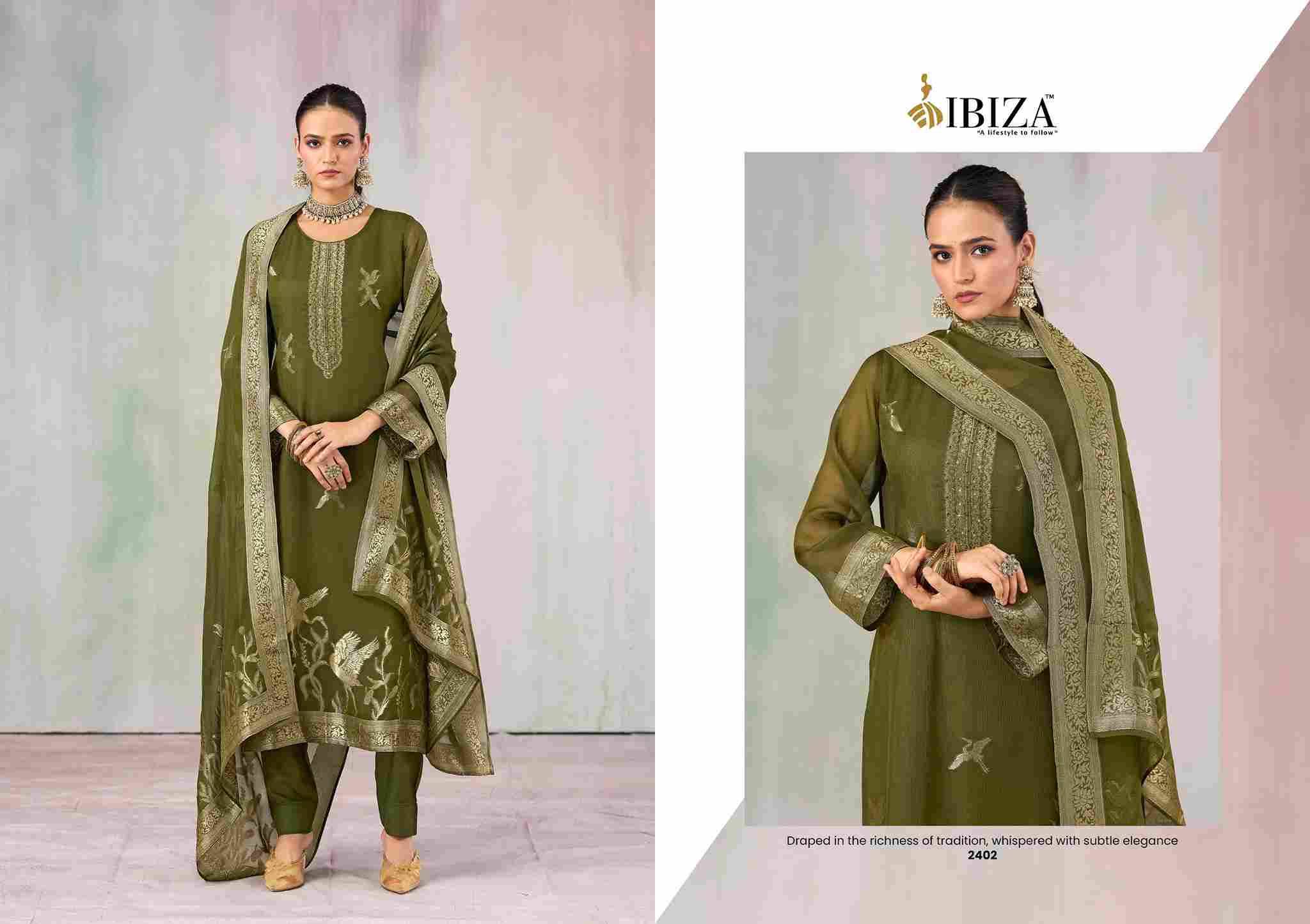 Sunira By Ibiza 2401 To 2404 Series Beautiful Festive Suits Colorful Stylish Fancy Casual Wear & Ethnic Wear Pure Jacquard Dresses At Wholesale Price