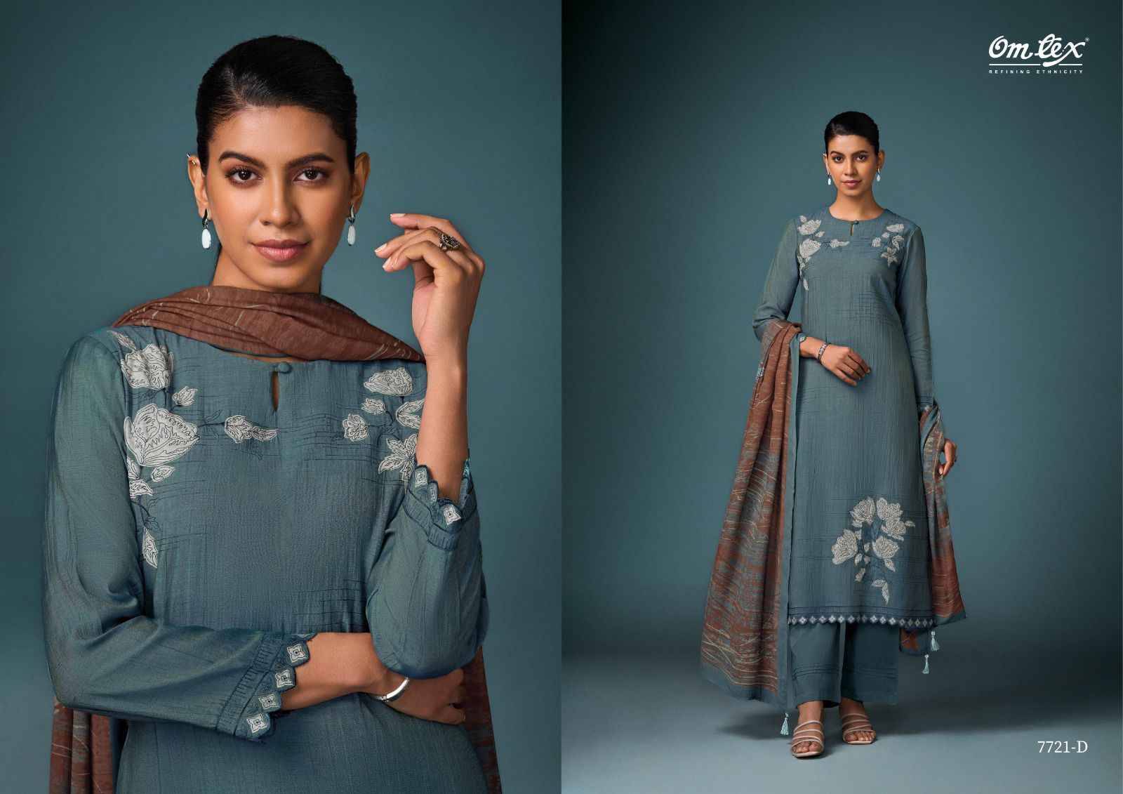 Designer Luxe By Om Tex 7721-A To 7721-D Series Beautiful Suits Stylish Fancy Colorful Party Wear & Ethnic Wear Silk Dresses At Wholesale Price