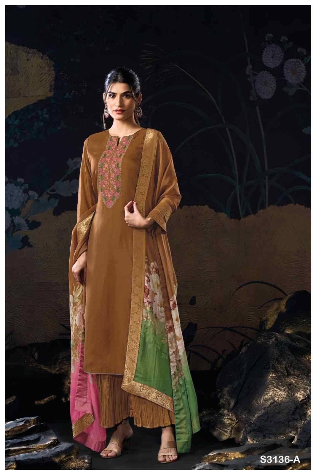 Dalys-3136 By Ganga Fashion 3136-A To 3136-B Series Beautiful Festive Suits Colorful Stylish Fancy Casual Wear & Ethnic Wear Pure Bemberg Silk Dresses At Wholesale Price