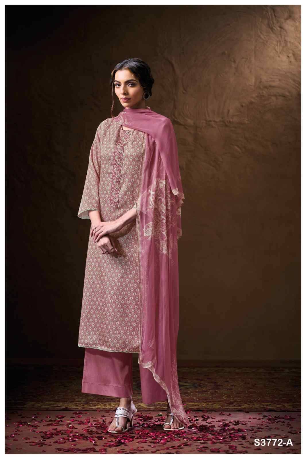 Kenzira-3772 By Ganga Fashion 3772-A To 3772-D Series Beautiful Festive Suits Colorful Stylish Fancy Casual Wear & Ethnic Wear Pure Cotton Satin Dresses At Wholesale Price