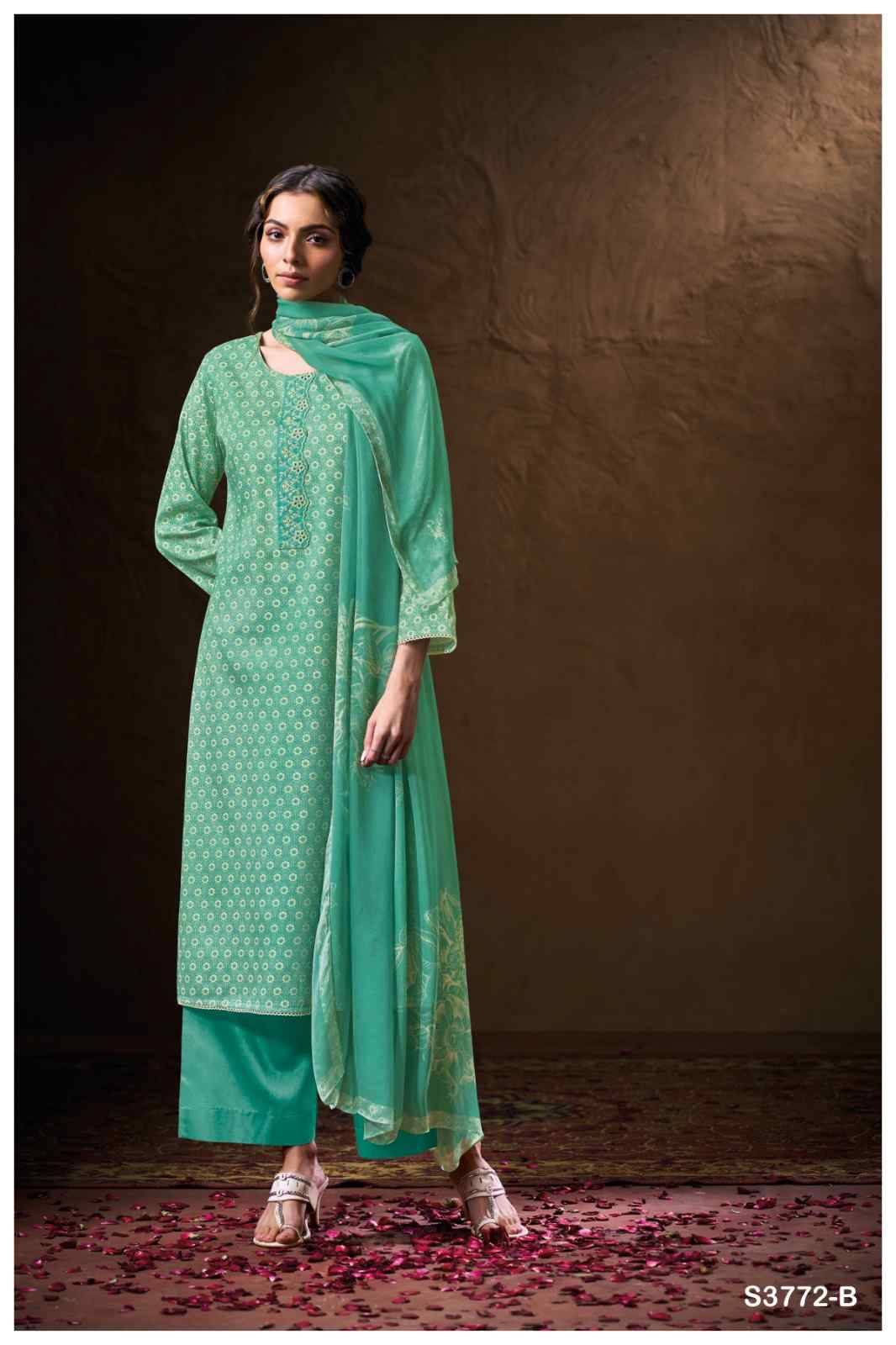 Kenzira-3772 By Ganga Fashion 3772-A To 3772-D Series Beautiful Festive Suits Colorful Stylish Fancy Casual Wear & Ethnic Wear Pure Cotton Satin Dresses At Wholesale Price