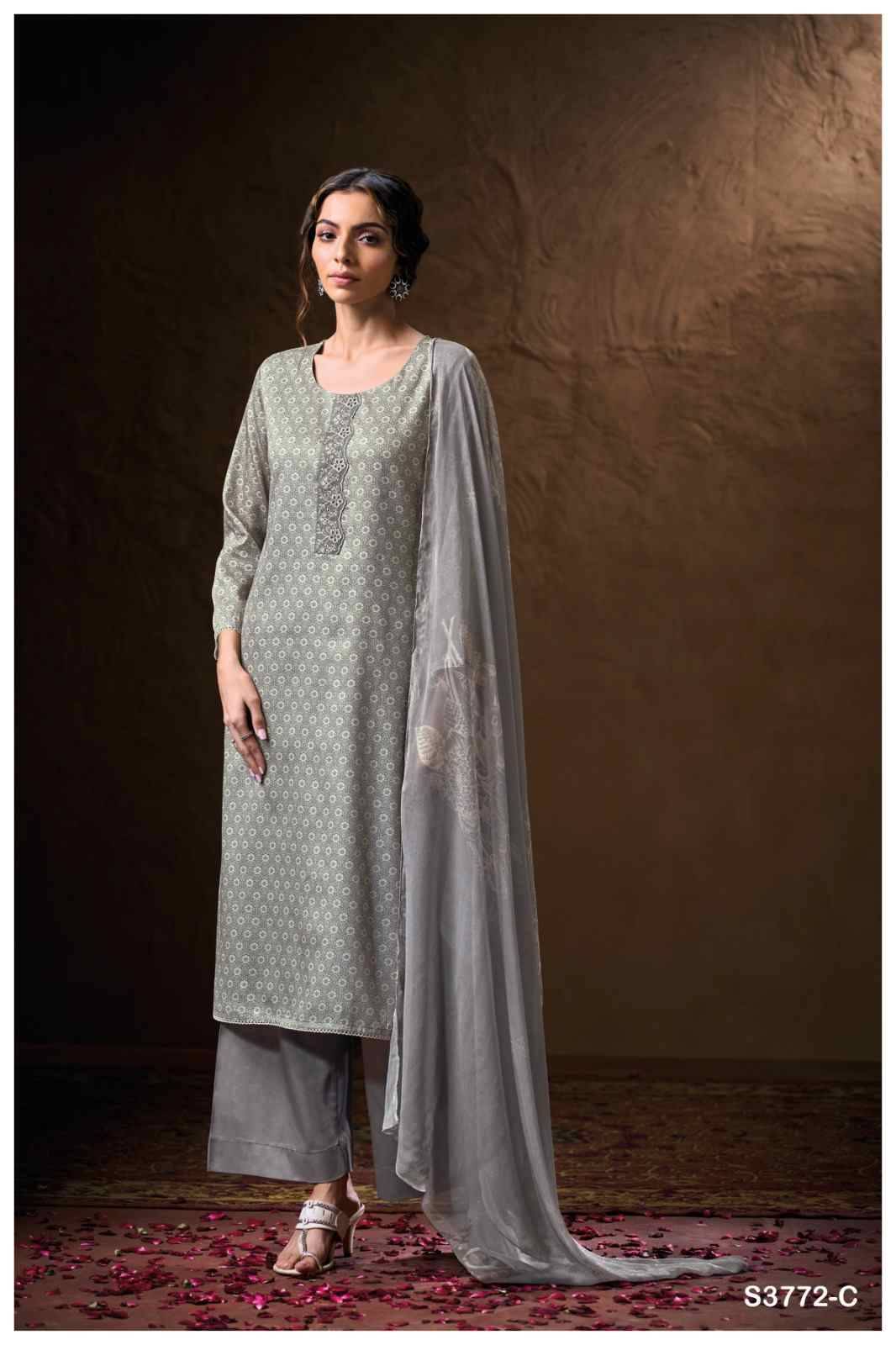 Kenzira-3772 By Ganga Fashion 3772-A To 3772-D Series Beautiful Festive Suits Colorful Stylish Fancy Casual Wear & Ethnic Wear Pure Cotton Satin Dresses At Wholesale Price