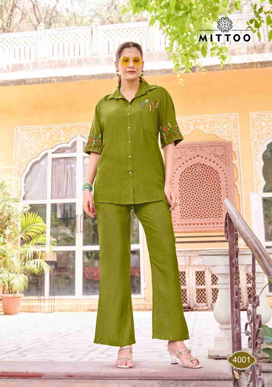 Carnival By Mittoo 4001 To 4006 Series Designer Stylish Fancy Colorful Beautiful Party Wear & Ethnic Wear Collection Viscose Tops With Bottom At Wholesale Price