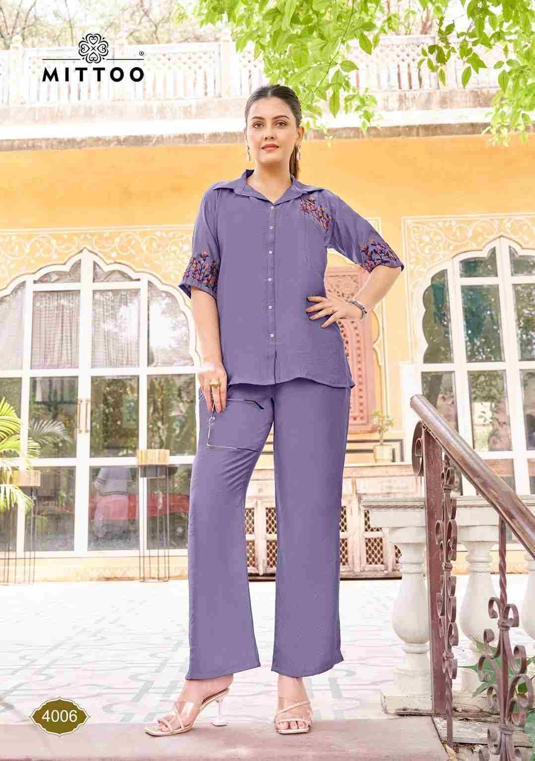 Carnival By Mittoo 4001 To 4006 Series Designer Stylish Fancy Colorful Beautiful Party Wear & Ethnic Wear Collection Viscose Tops With Bottom At Wholesale Price