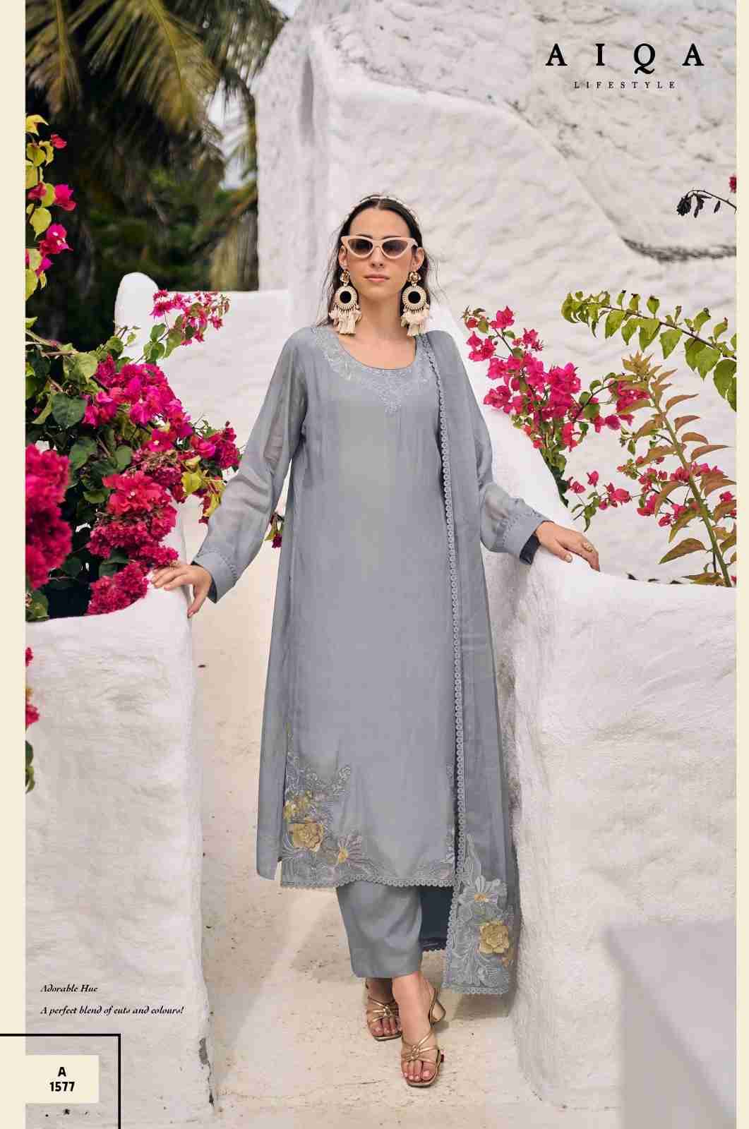 Mahay By Aiqa 1573 To 1578 Series Beautiful Festive Suits Colorful Stylish Fancy Casual Wear & Ethnic Wear Pure Bemberg Muslin Silk With Work Dresses At Wholesale Price