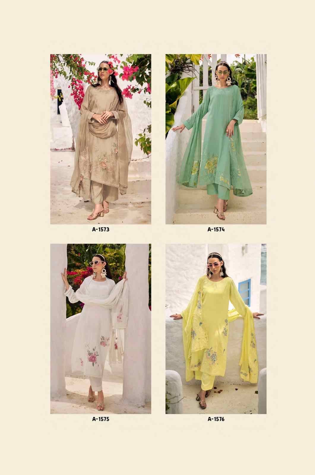 Mahay By Aiqa 1573 To 1578 Series Beautiful Festive Suits Colorful Stylish Fancy Casual Wear & Ethnic Wear Pure Bemberg Muslin Silk With Work Dresses At Wholesale Price