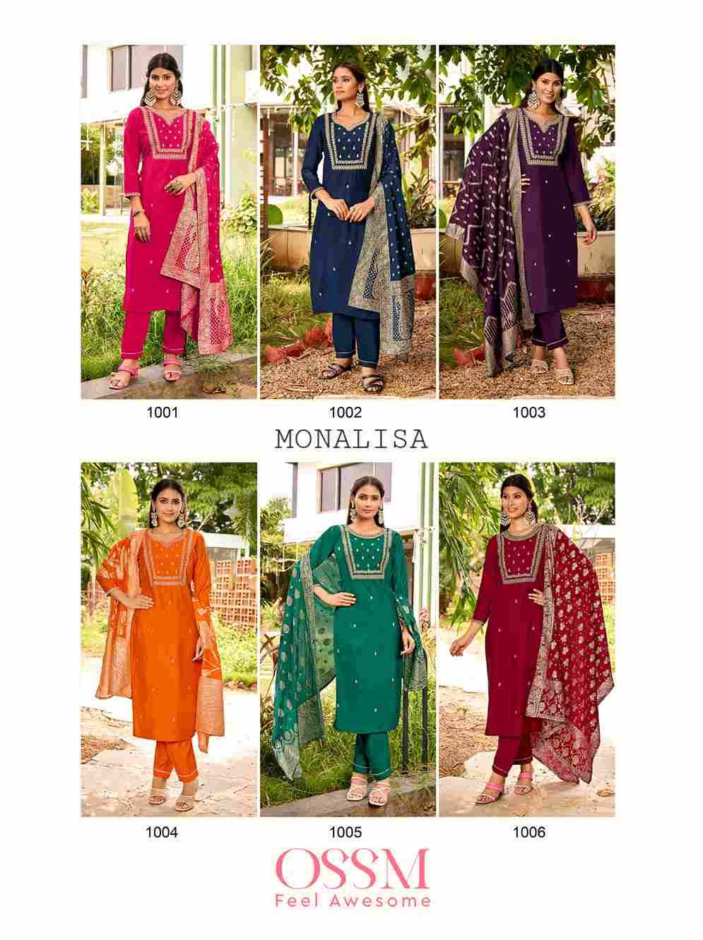 Monalisa Vol-5 By Ossm 1001 To 1006 Series Beautiful Festive Suits Colorful Stylish Fancy Casual Wear & Ethnic Wear Pure Viscose Silk Print Dresses At Wholesale Price