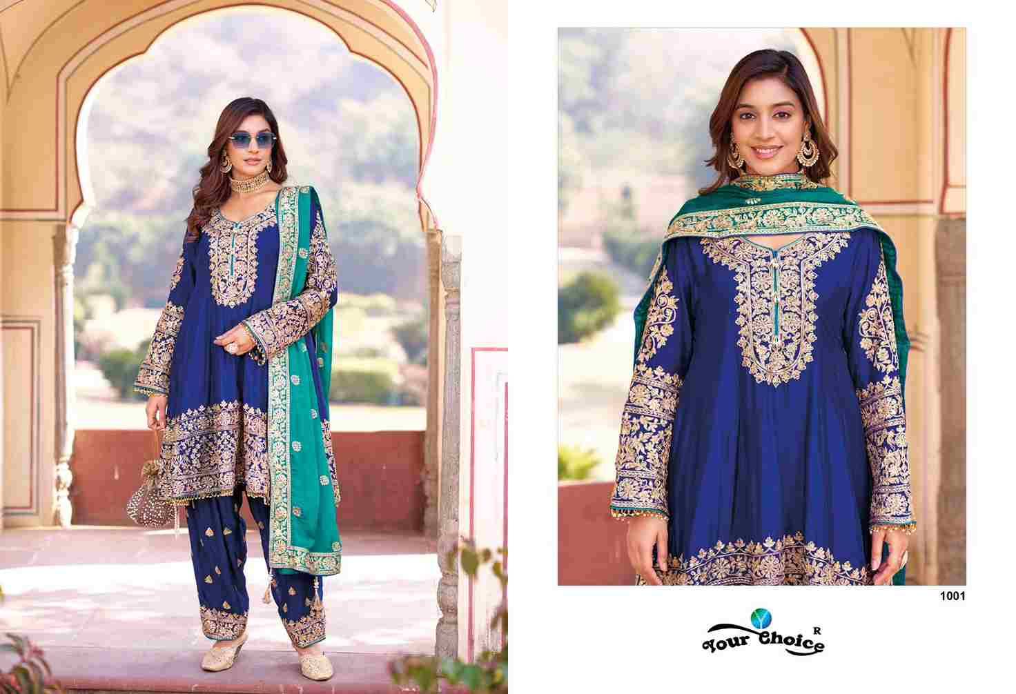Afgani Gold By Your Choice 1001 To 1002 Series Festive Suits Beautiful Fancy Colorful Stylish Party Wear & Occasional Wear Pure Chinnon Dresses At Wholesale Price