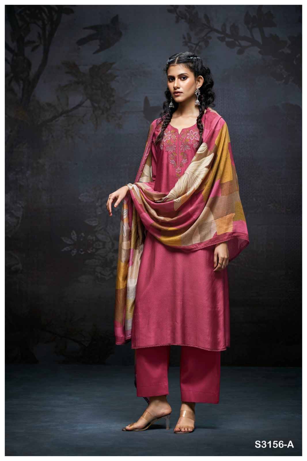 Daiva-3156 By Ganga Fashion 3156-A To 3156-D Series Beautiful Festive Suits Colorful Stylish Fancy Casual Wear & Ethnic Wear Pure Bemberg Silk Dresses At Wholesale Price