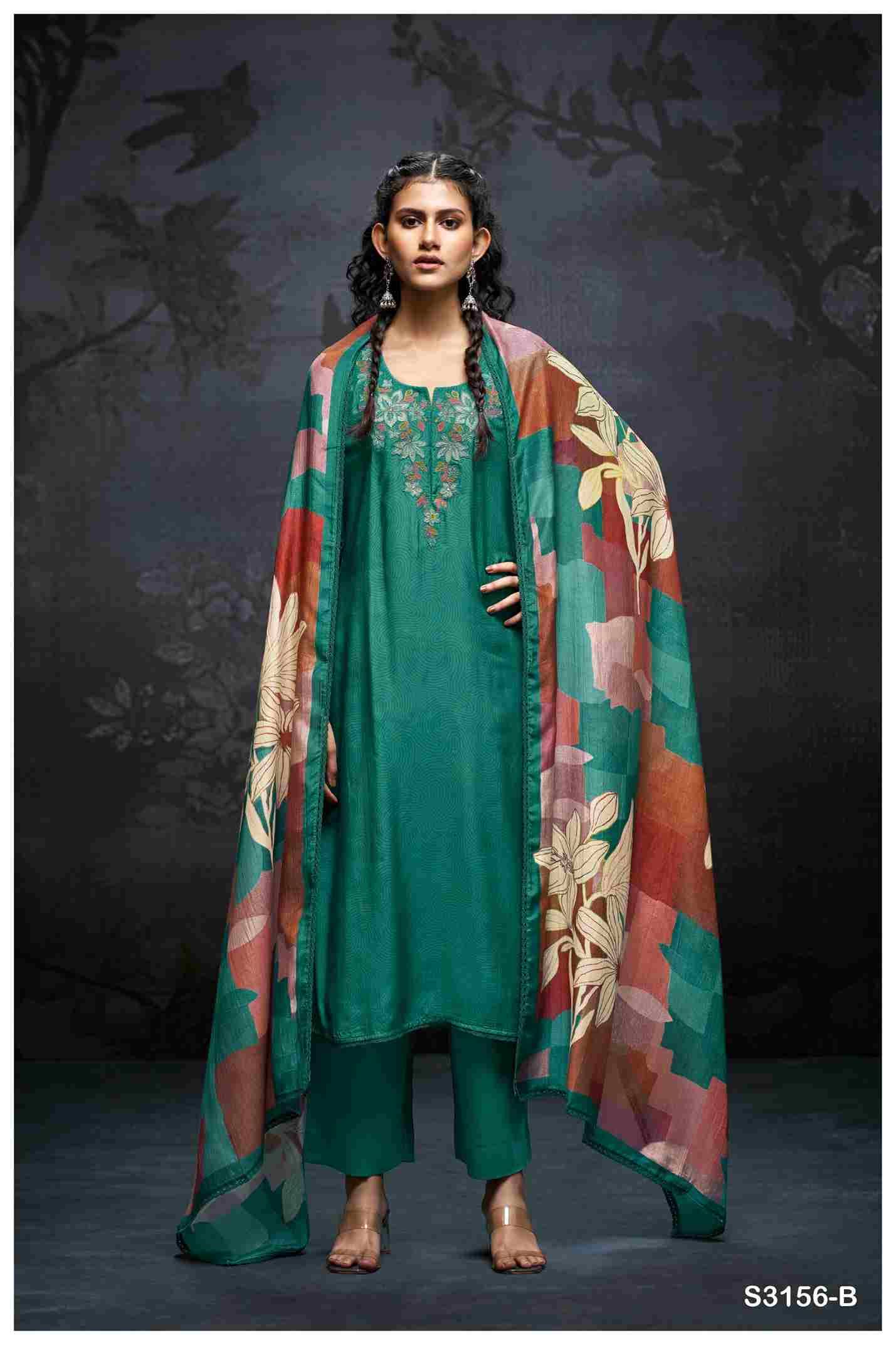 Daiva-3156 By Ganga Fashion 3156-A To 3156-D Series Beautiful Festive Suits Colorful Stylish Fancy Casual Wear & Ethnic Wear Pure Bemberg Silk Dresses At Wholesale Price