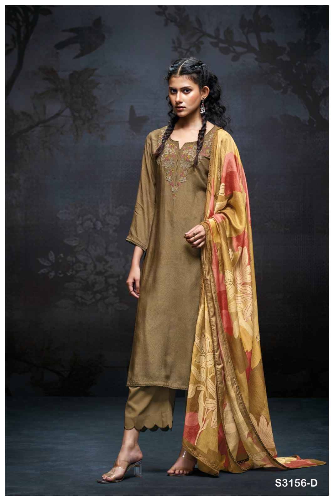 Daiva-3156 By Ganga Fashion 3156-A To 3156-D Series Beautiful Festive Suits Colorful Stylish Fancy Casual Wear & Ethnic Wear Pure Bemberg Silk Dresses At Wholesale Price