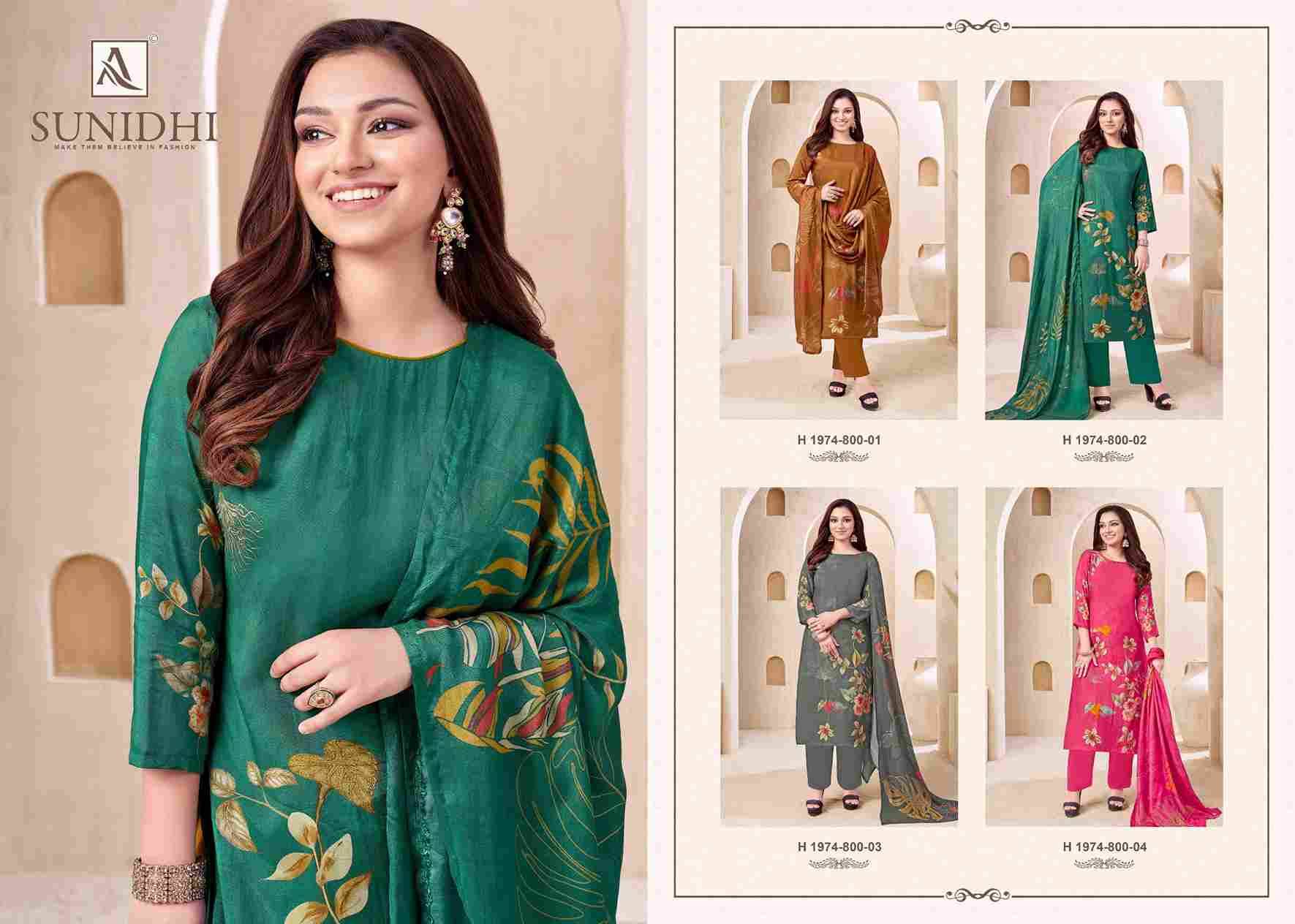 Sunidhi By Alok Suit 1974-800-01 To 1974-800-04 Series Beautiful Festive Suits Colorful Stylish Fancy Casual Wear & Ethnic Wear Pure Muslin Dresses At Wholesale Price