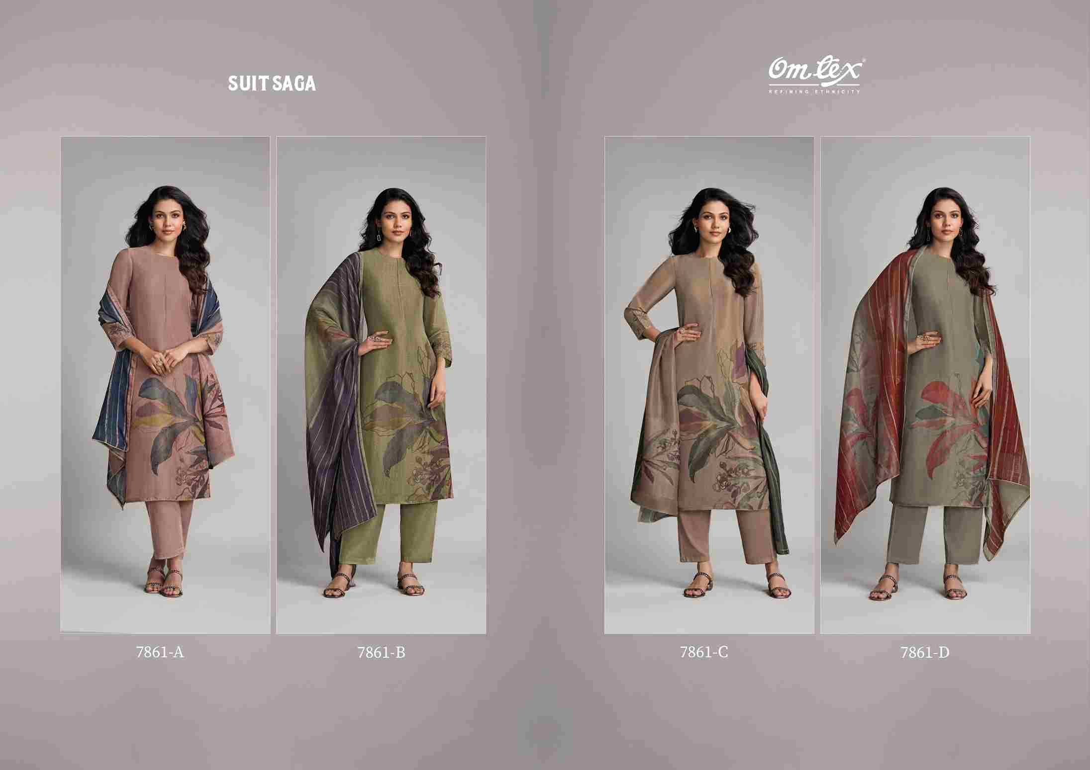 Suit Saga By Om Tex 7861-A To 7861-D Series Beautiful Suits Stylish Fancy Colorful Party Wear & Ethnic Wear Silly Checks Dresses At Wholesale Price