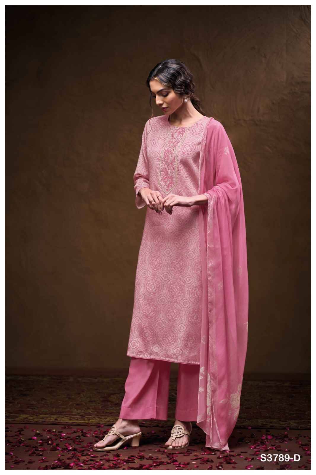 Vashika-3789 By Ganga Fashion 3789-A To 3789-D Series Beautiful Festive Suits Colorful Stylish Fancy Casual Wear & Ethnic Wear Pure Cotton Satin Dresses At Wholesale Price
