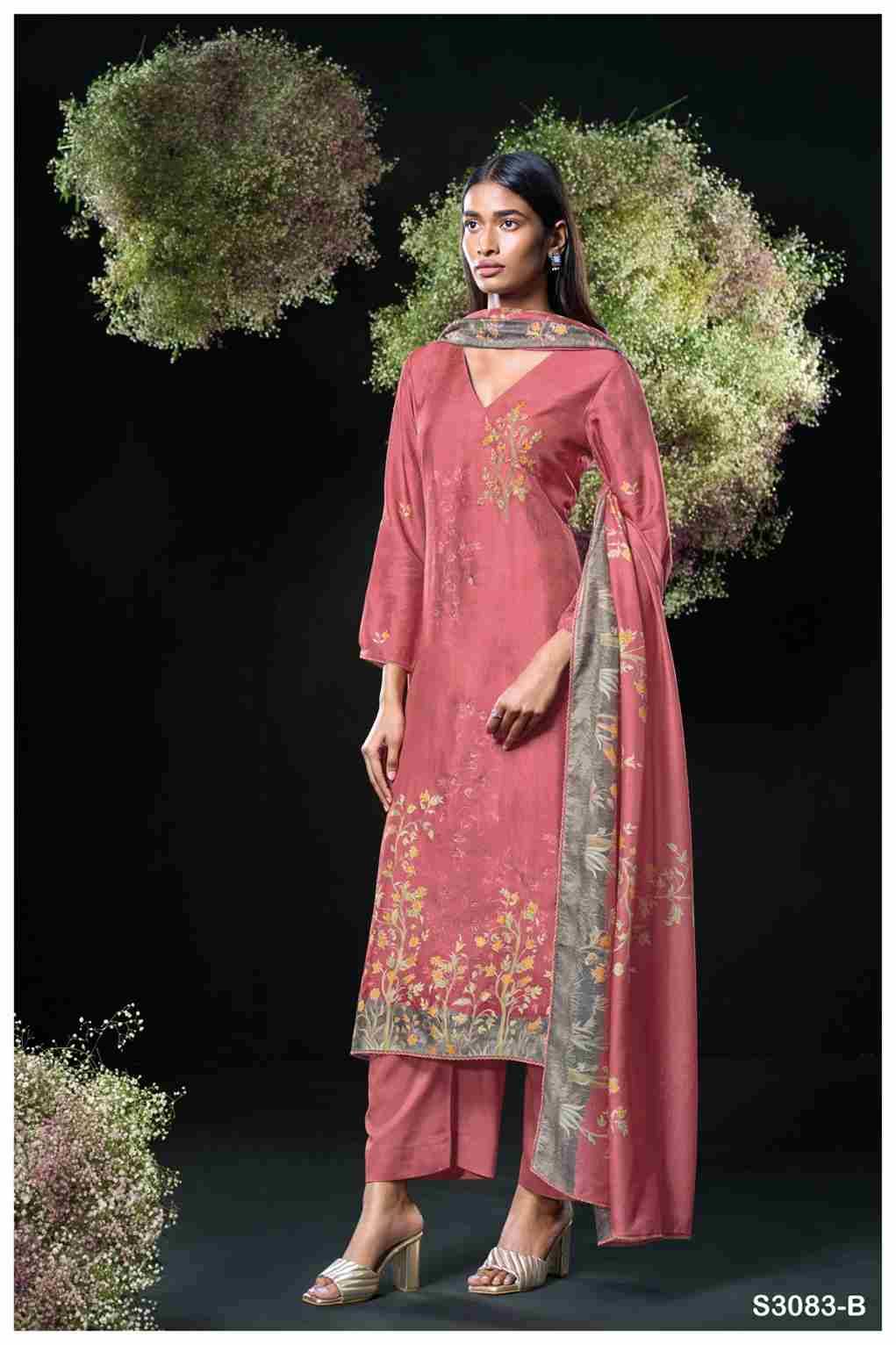 Asavari-3083 By Ganga Fashion 3083-A To 3083-D Series Beautiful Festive Suits Colorful Stylish Fancy Casual Wear & Ethnic Wear Pure Bemberg Silk Dresses At Wholesale Price
