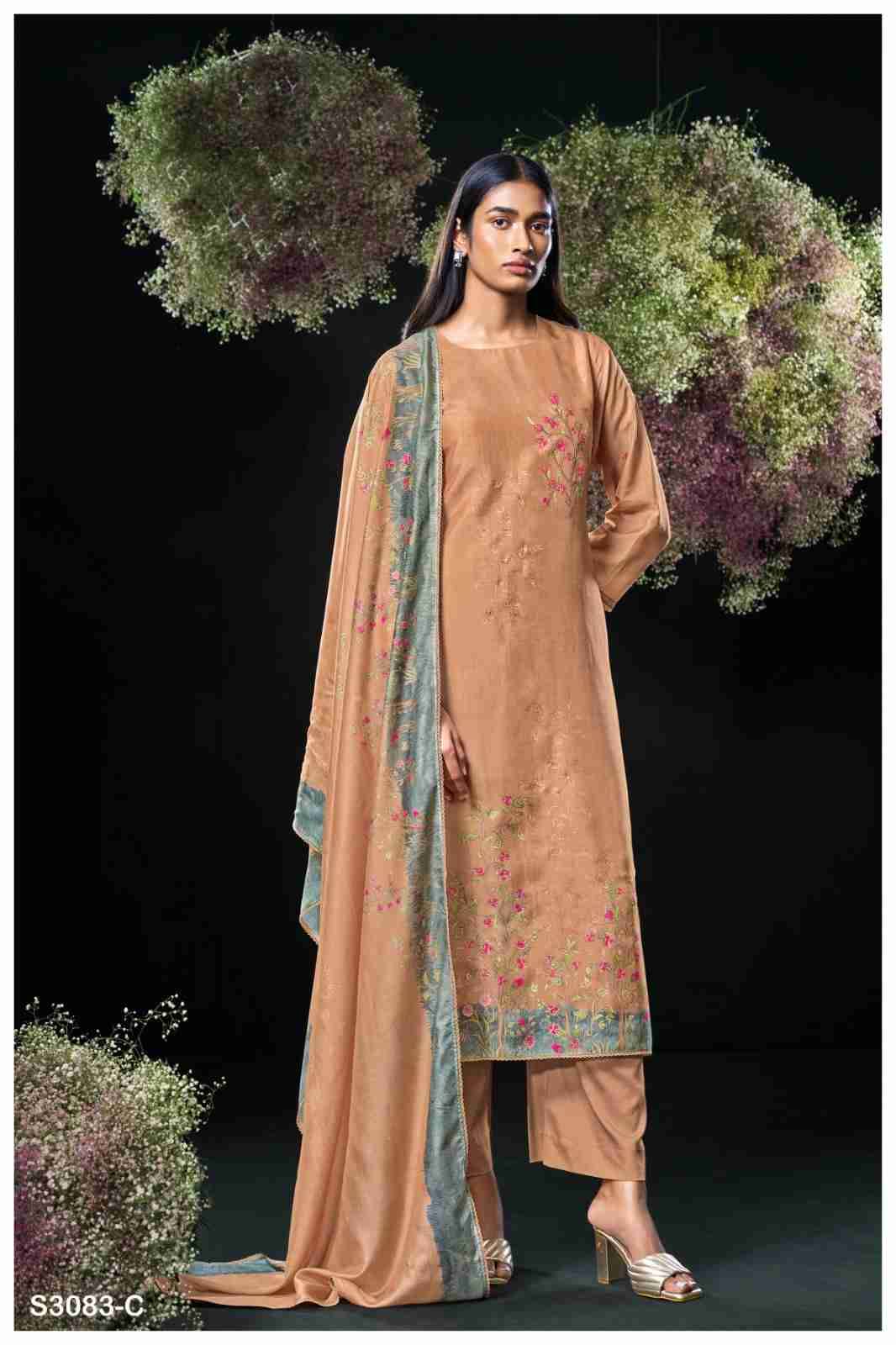 Asavari-3083 By Ganga Fashion 3083-A To 3083-D Series Beautiful Festive Suits Colorful Stylish Fancy Casual Wear & Ethnic Wear Pure Bemberg Silk Dresses At Wholesale Price
