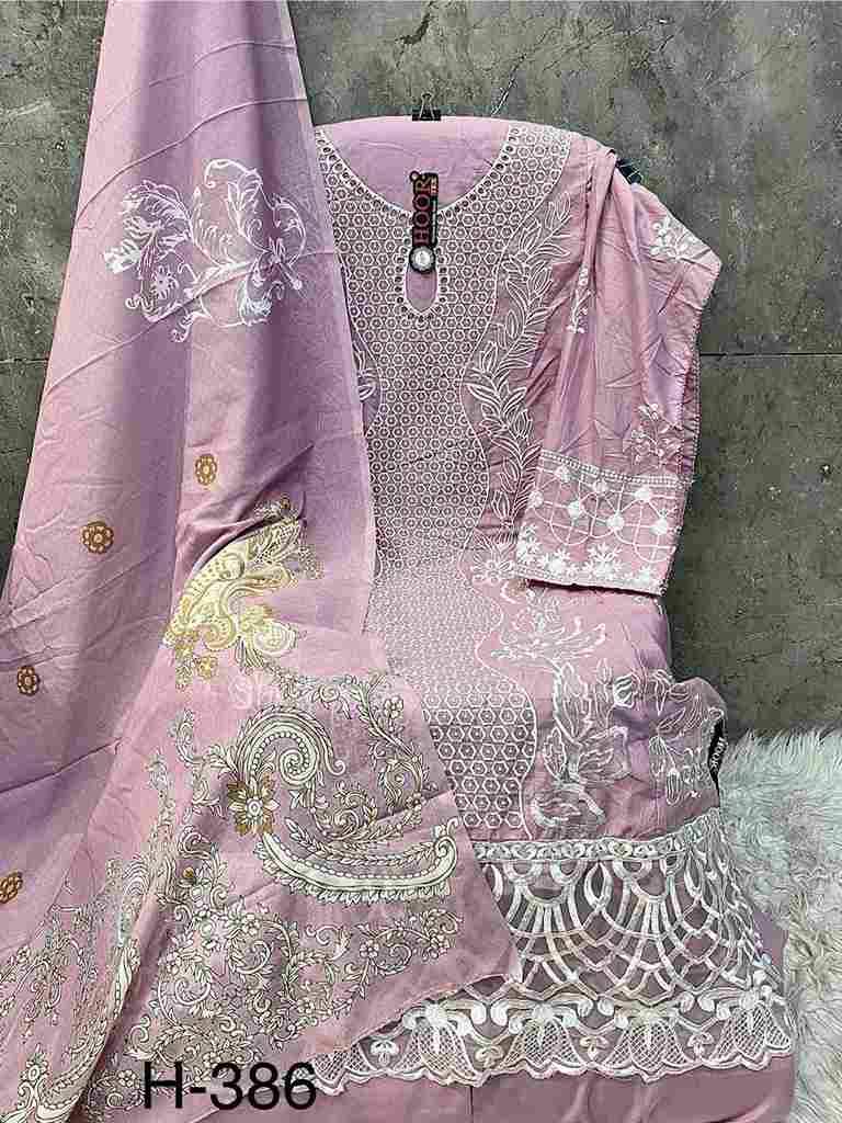 Hoor Tex Hit Design H-386 Colours By Hoor Tex H-386-A To H-386-D Series Designer Festive Pakistani Suits Collection Beautiful Stylish Fancy Colorful Party Wear & Occasional Wear Heavy Cotton With Embroidered Dresses At Wholesale Price