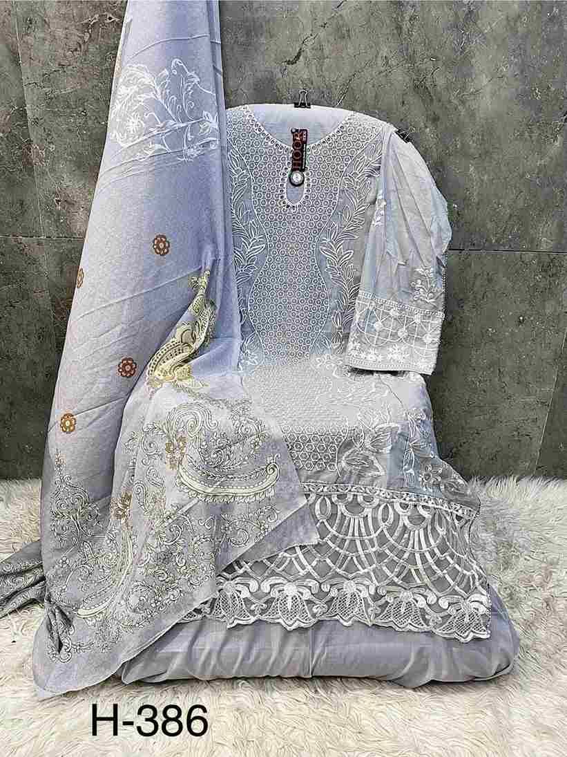 Hoor Tex Hit Design H-386 Colours By Hoor Tex H-386-A To H-386-D Series Designer Festive Pakistani Suits Collection Beautiful Stylish Fancy Colorful Party Wear & Occasional Wear Heavy Cotton With Embroidered Dresses At Wholesale Price