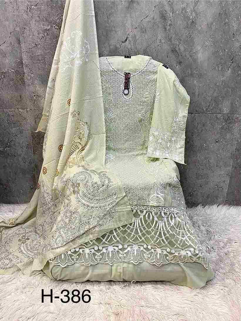 Hoor Tex Hit Design H-386 Colours By Hoor Tex H-386-A To H-386-D Series Designer Festive Pakistani Suits Collection Beautiful Stylish Fancy Colorful Party Wear & Occasional Wear Heavy Cotton With Embroidered Dresses At Wholesale Price