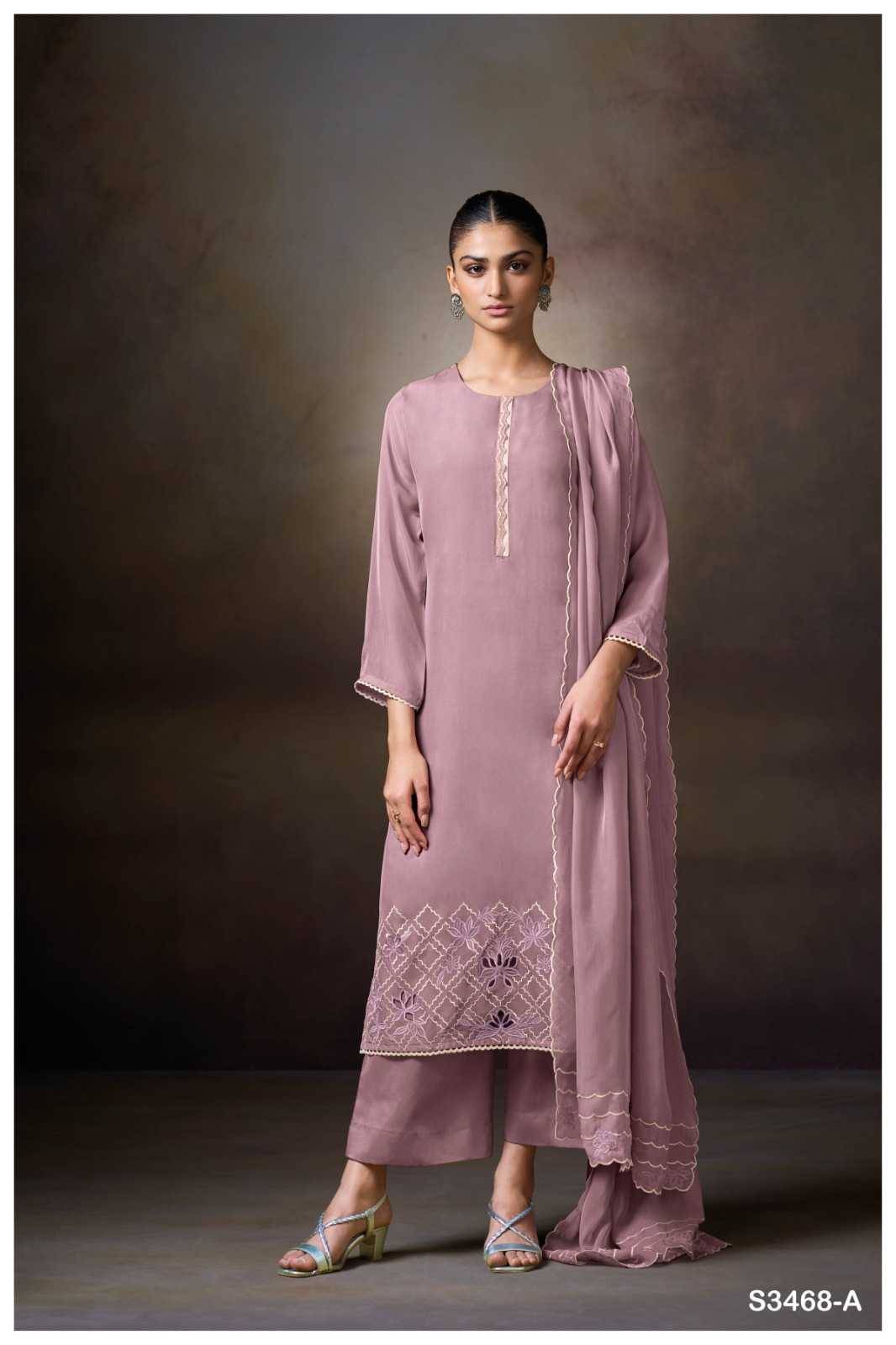 Orysia-3468 By Ganga Fashion 3468-A To 3468-B Series Beautiful Festive Suits Colorful Stylish Fancy Casual Wear & Ethnic Wear Pure Organza Silk Dresses At Wholesale Price