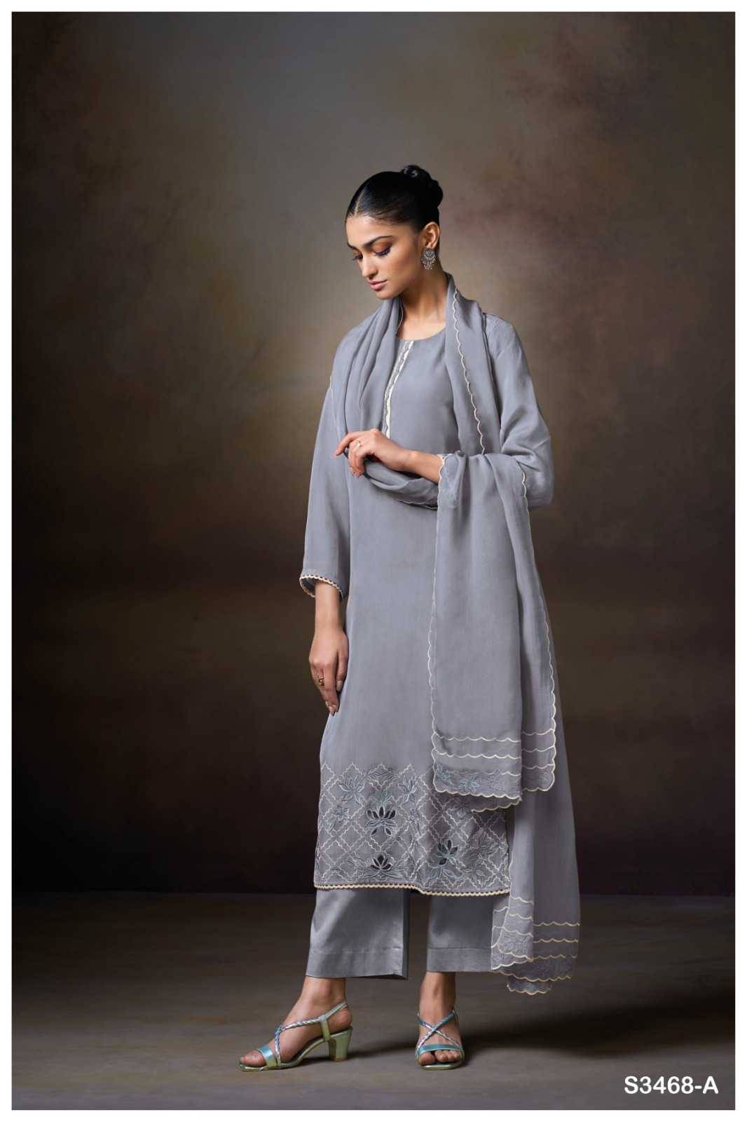 Orysia-3468 By Ganga Fashion 3468-A To 3468-B Series Beautiful Festive Suits Colorful Stylish Fancy Casual Wear & Ethnic Wear Pure Organza Silk Dresses At Wholesale Price