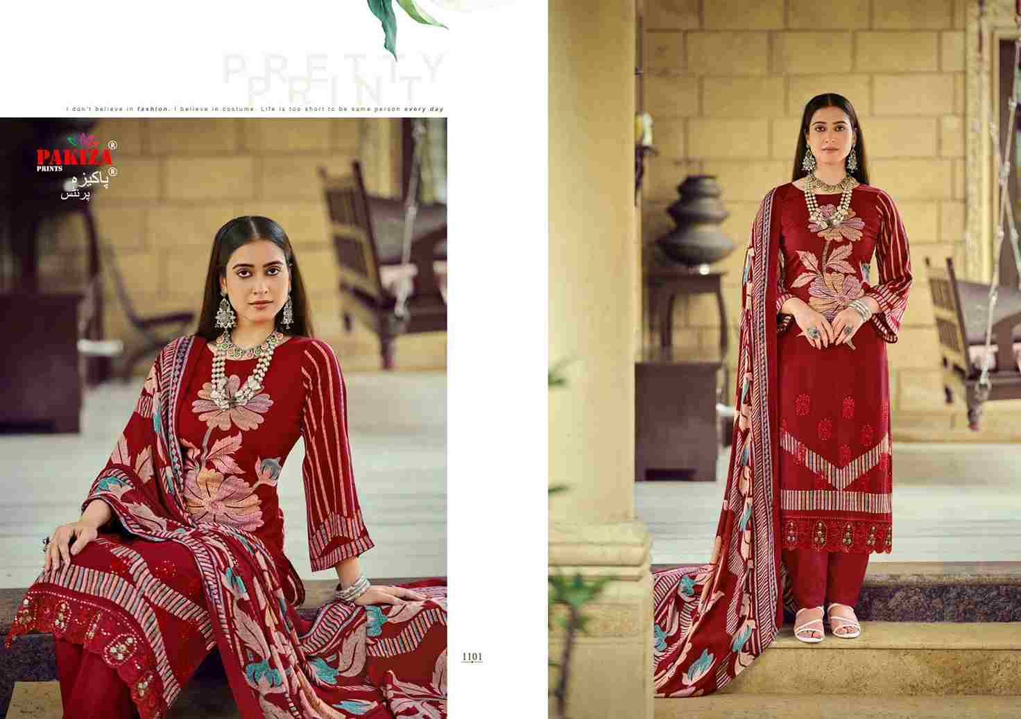 Nawazish Vol-11 By Pakiza Prints 1101 To 1104 Series Beautiful Festive Suits Stylish Fancy Colorful Party Wear & Occasional Wear Rayon Print Dresses At Wholesale Price