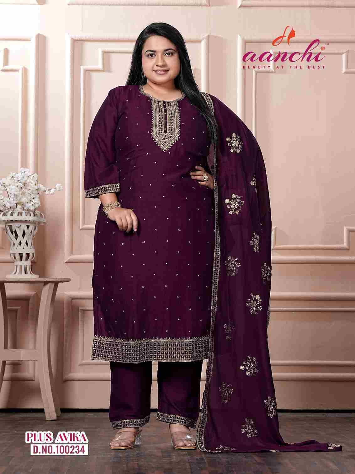 Plus Avika By Aanchi Combo Set 100234 To 100237 Series Beautiful Festive Suits Colorful Stylish Fancy Casual Wear & Ethnic Wear Vichitra Silk Dresses At Wholesale Price