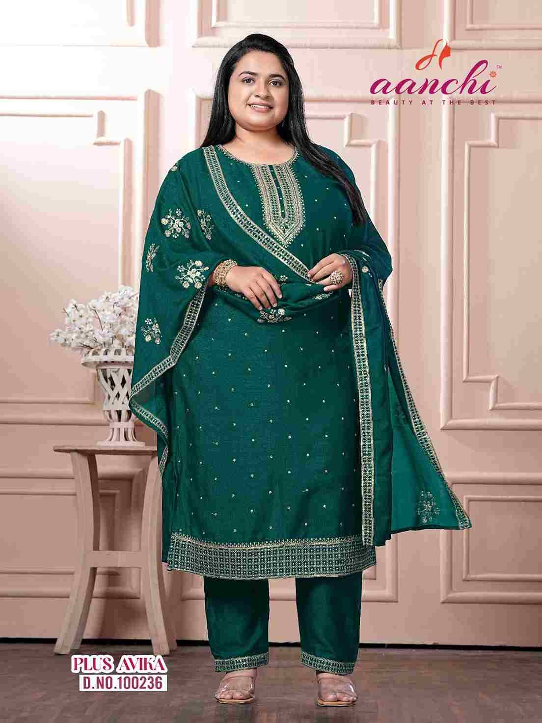 Plus Avika By Aanchi Combo Set 100234 To 100237 Series Beautiful Festive Suits Colorful Stylish Fancy Casual Wear & Ethnic Wear Vichitra Silk Dresses At Wholesale Price