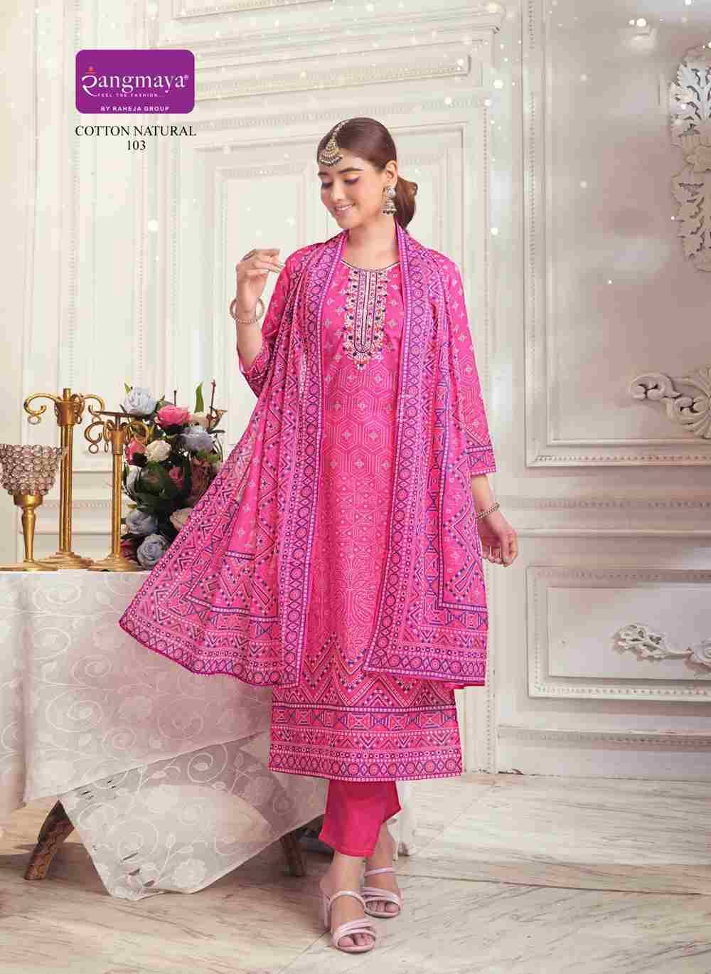 Cotton Natural By Rangmaya 101 To 108 Series Beautiful Festive Suits Colorful Stylish Fancy Casual Wear & Ethnic Wear Cotton Print Dresses At Wholesale Price