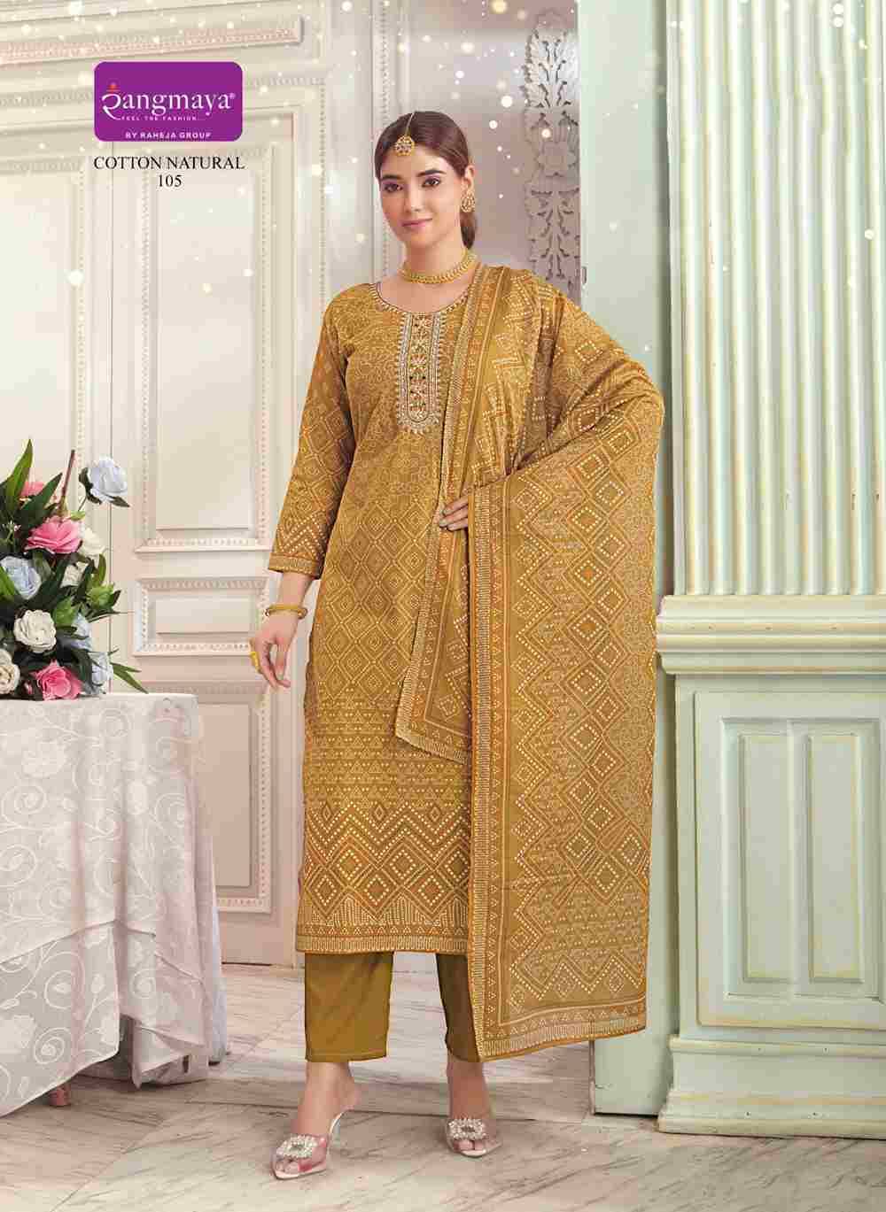 Cotton Natural By Rangmaya 101 To 108 Series Beautiful Festive Suits Colorful Stylish Fancy Casual Wear & Ethnic Wear Cotton Print Dresses At Wholesale Price